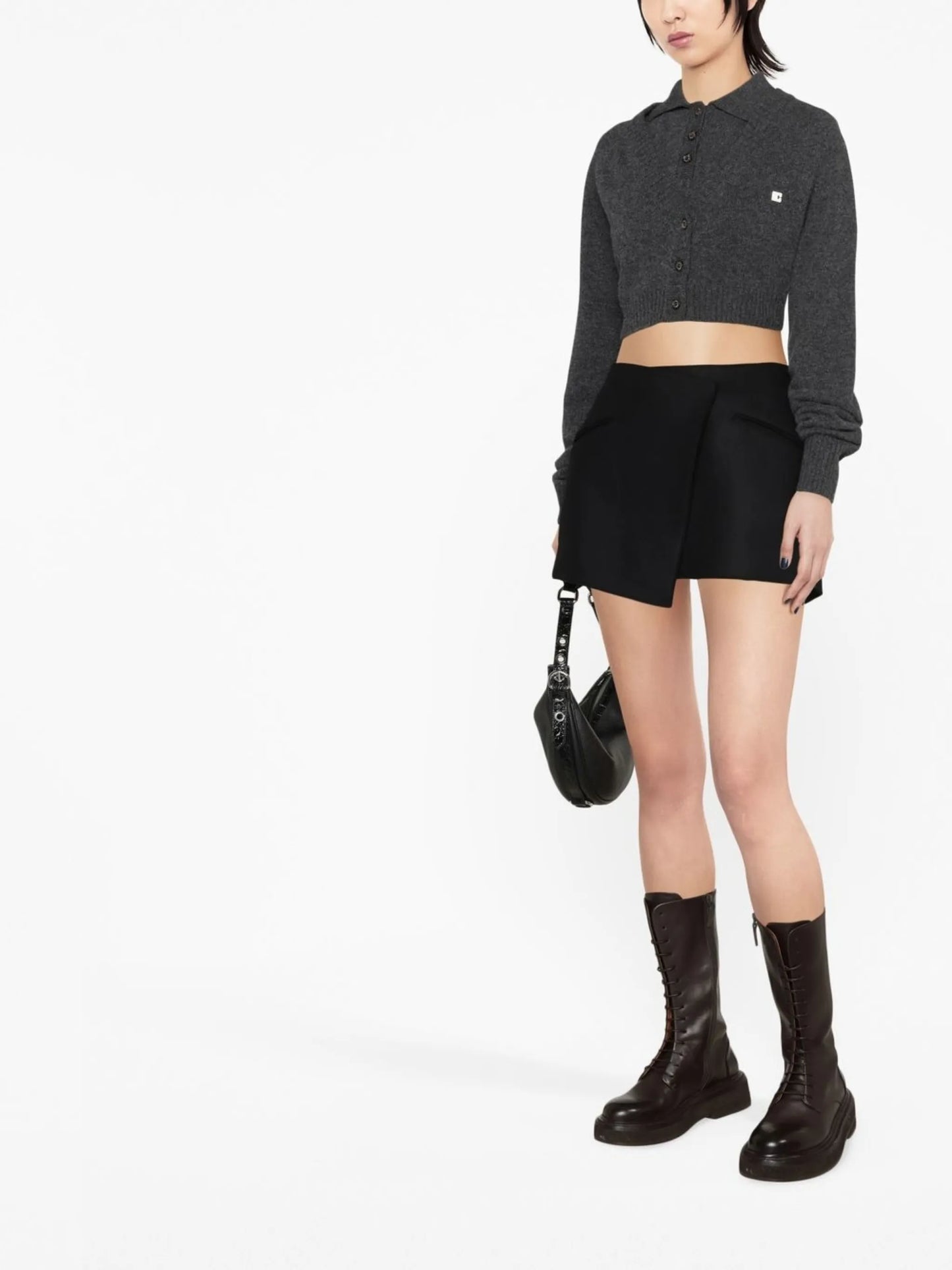 cropped wool cardigan