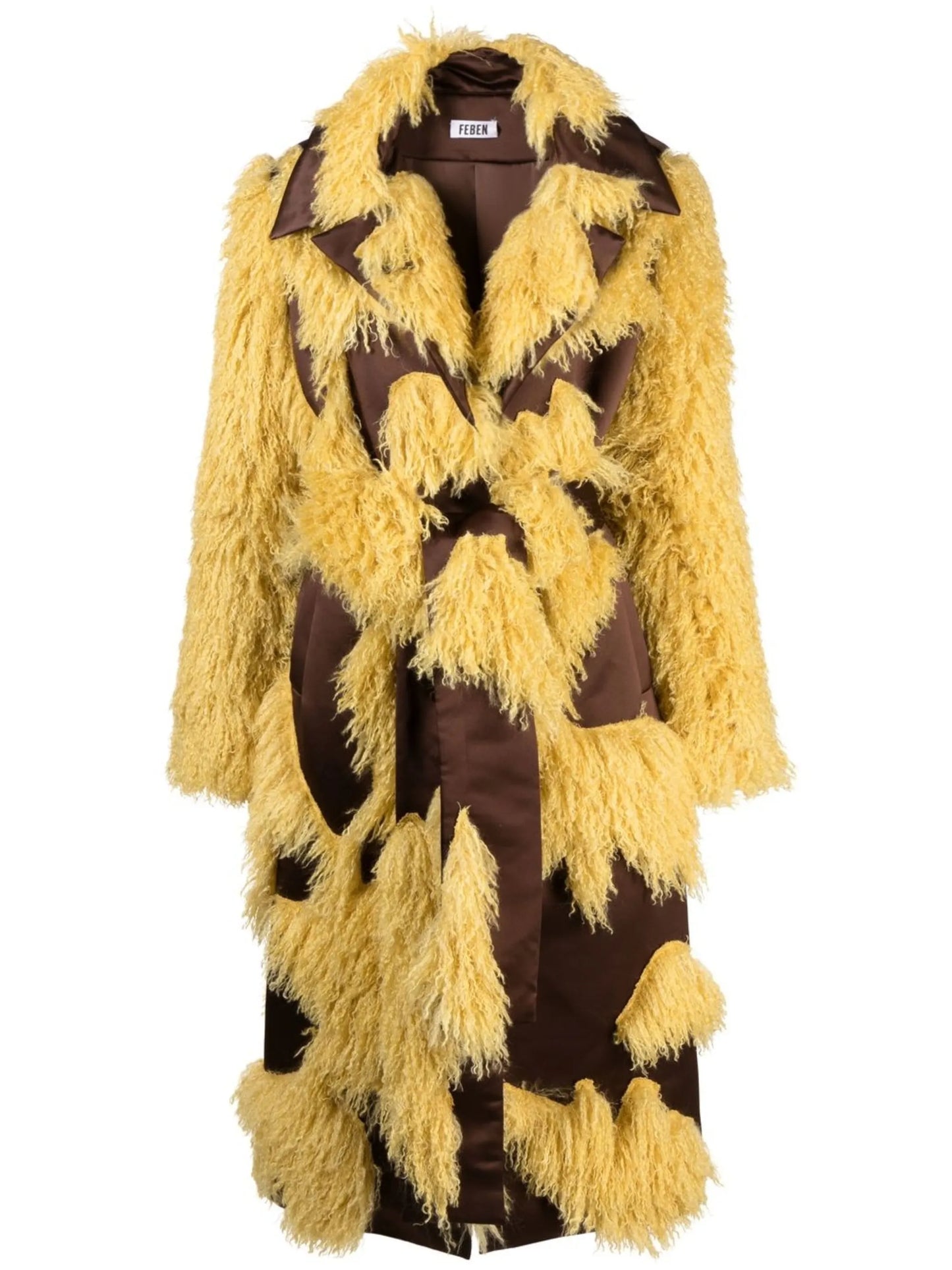 Petal faux-fur coat
