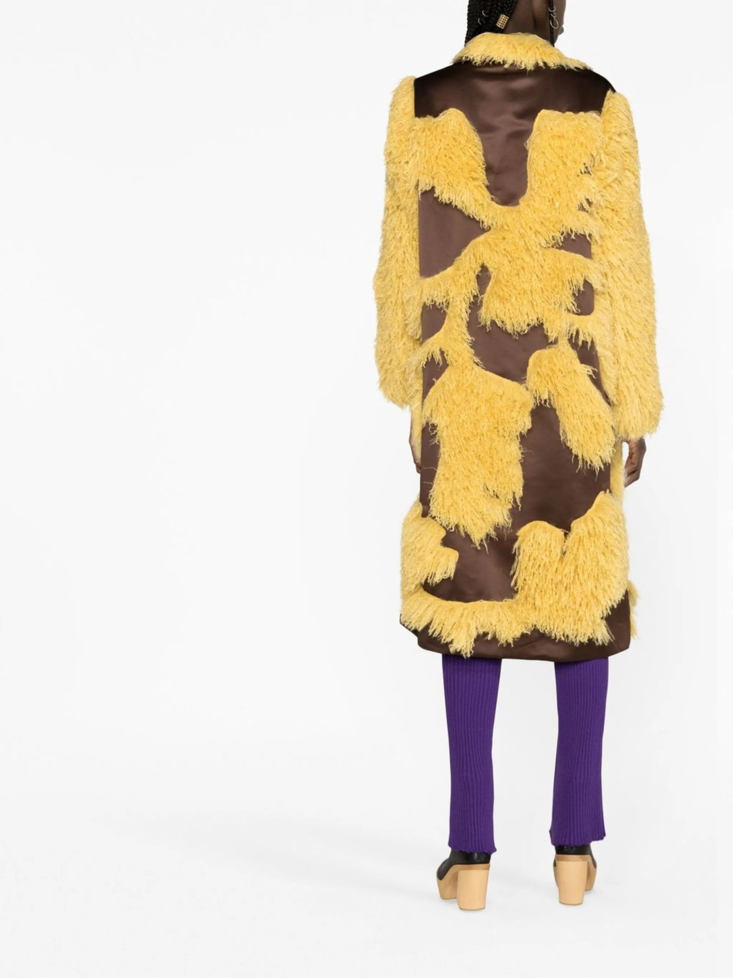 Petal faux-fur coat