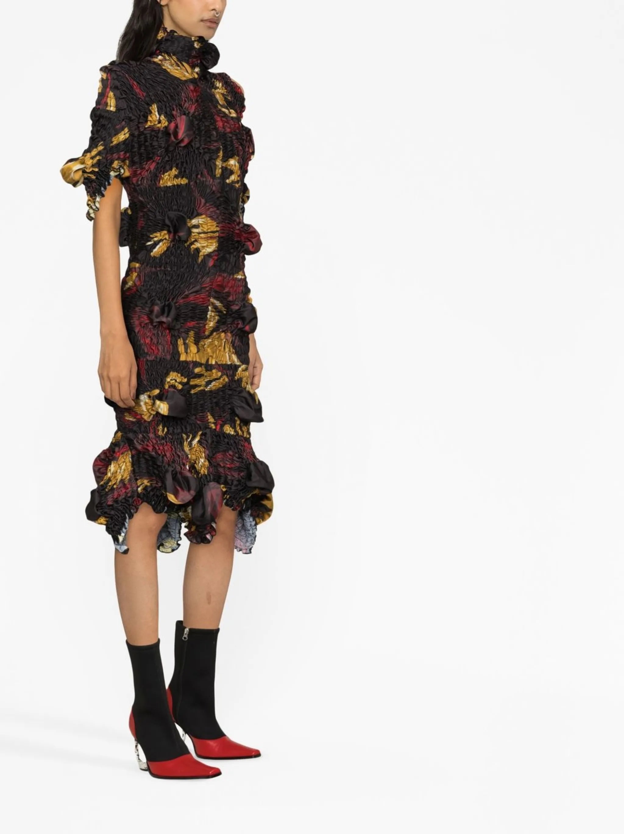 Twin smocked midi dress
