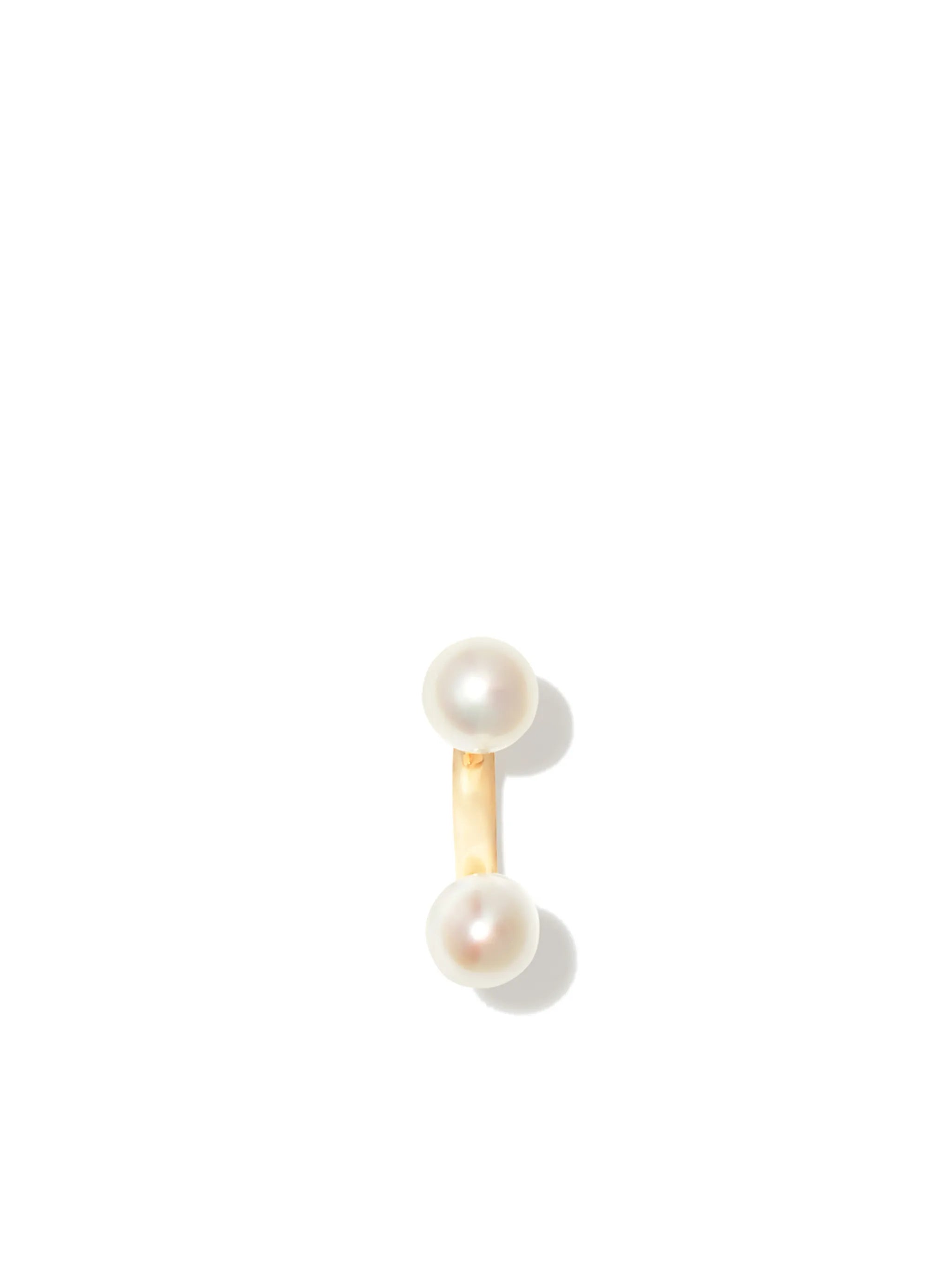 18kt yellow gold Micro pearl single stud earring