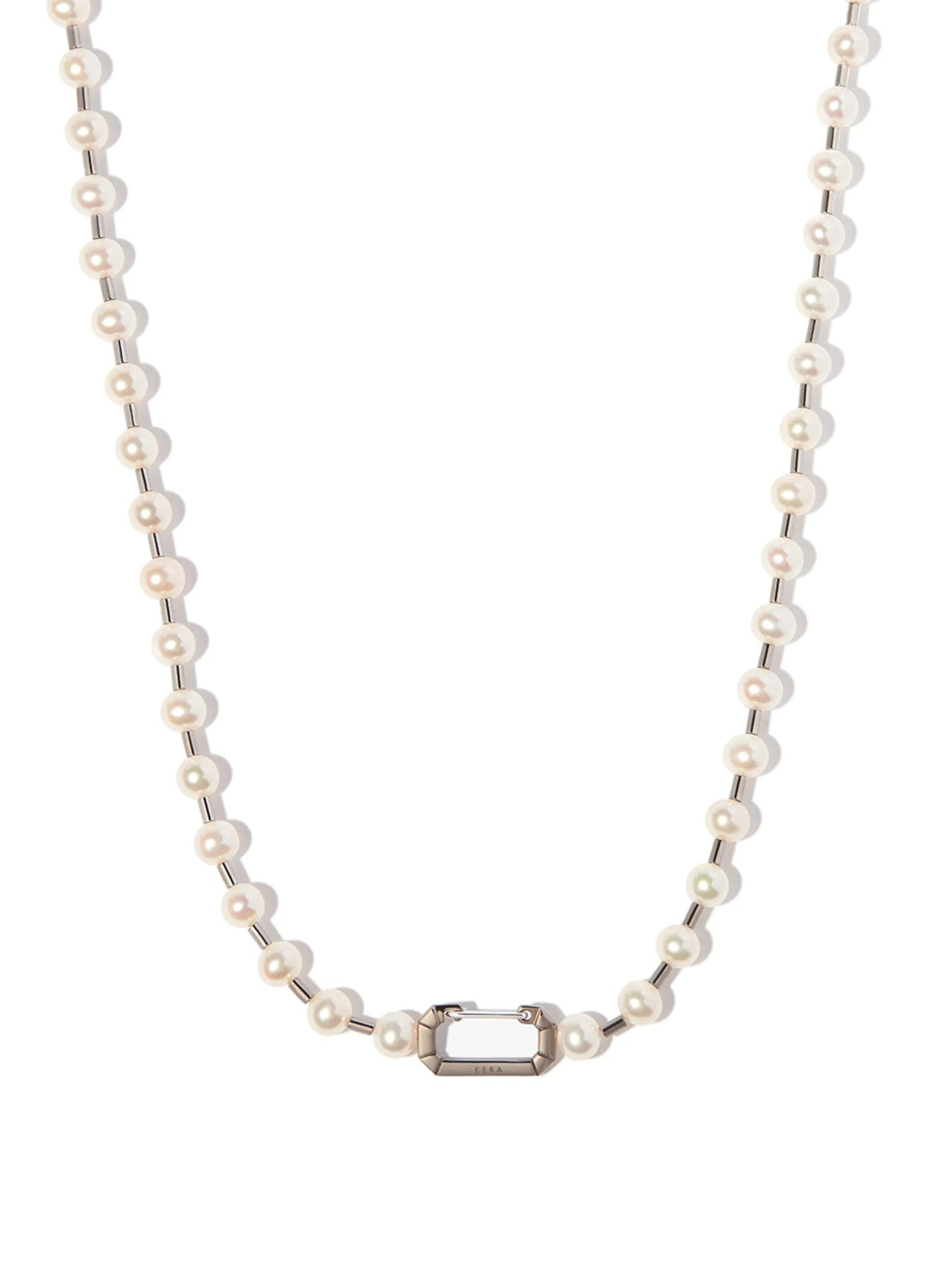 18kt white gold Tokyo pearl link necklace