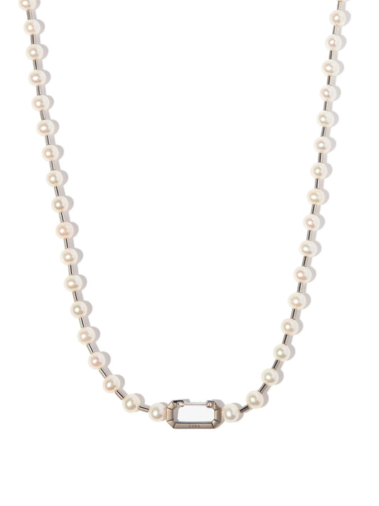18kt white gold Tokyo pearl link necklace