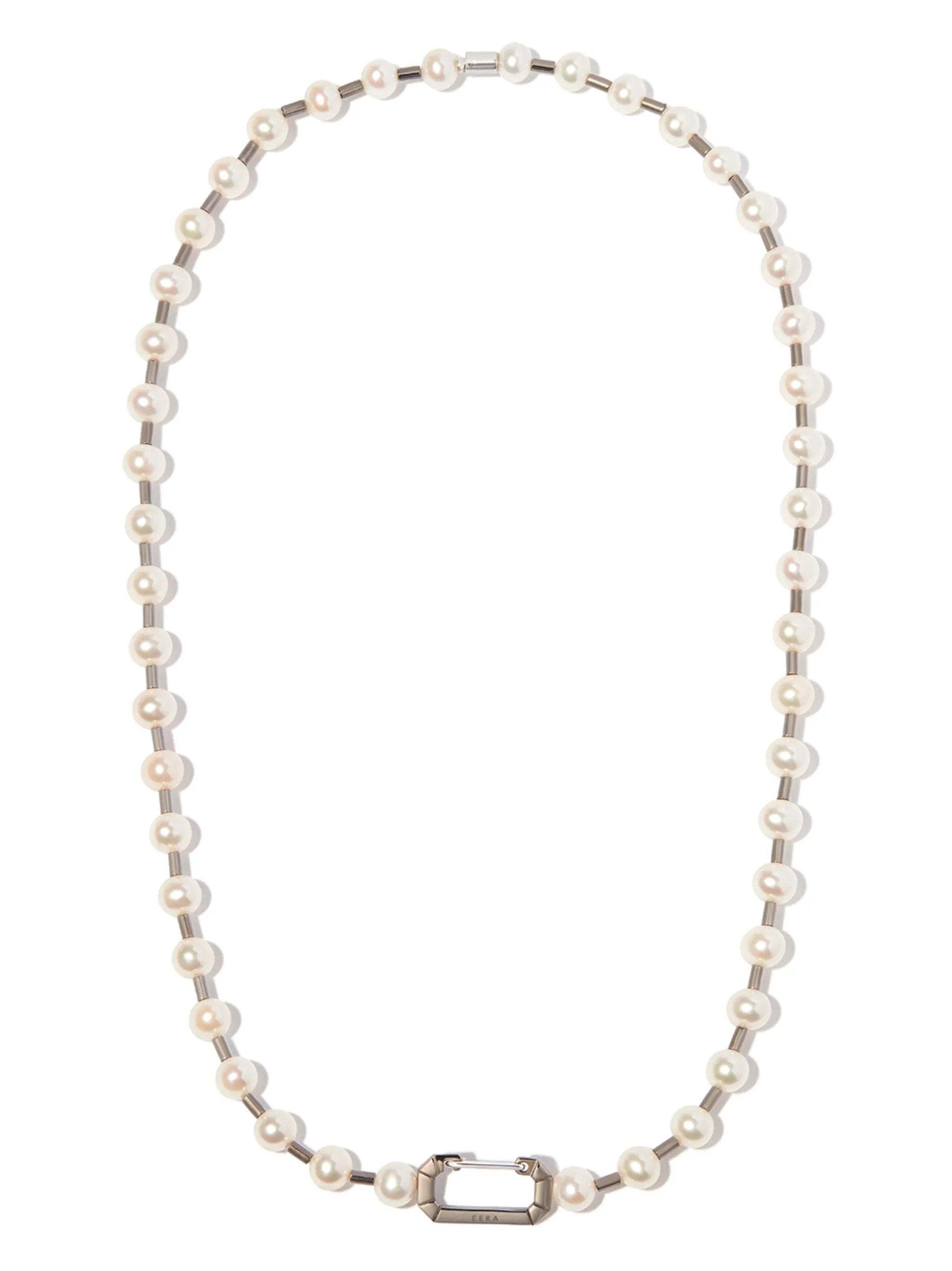 18kt white gold Tokyo pearl link necklace