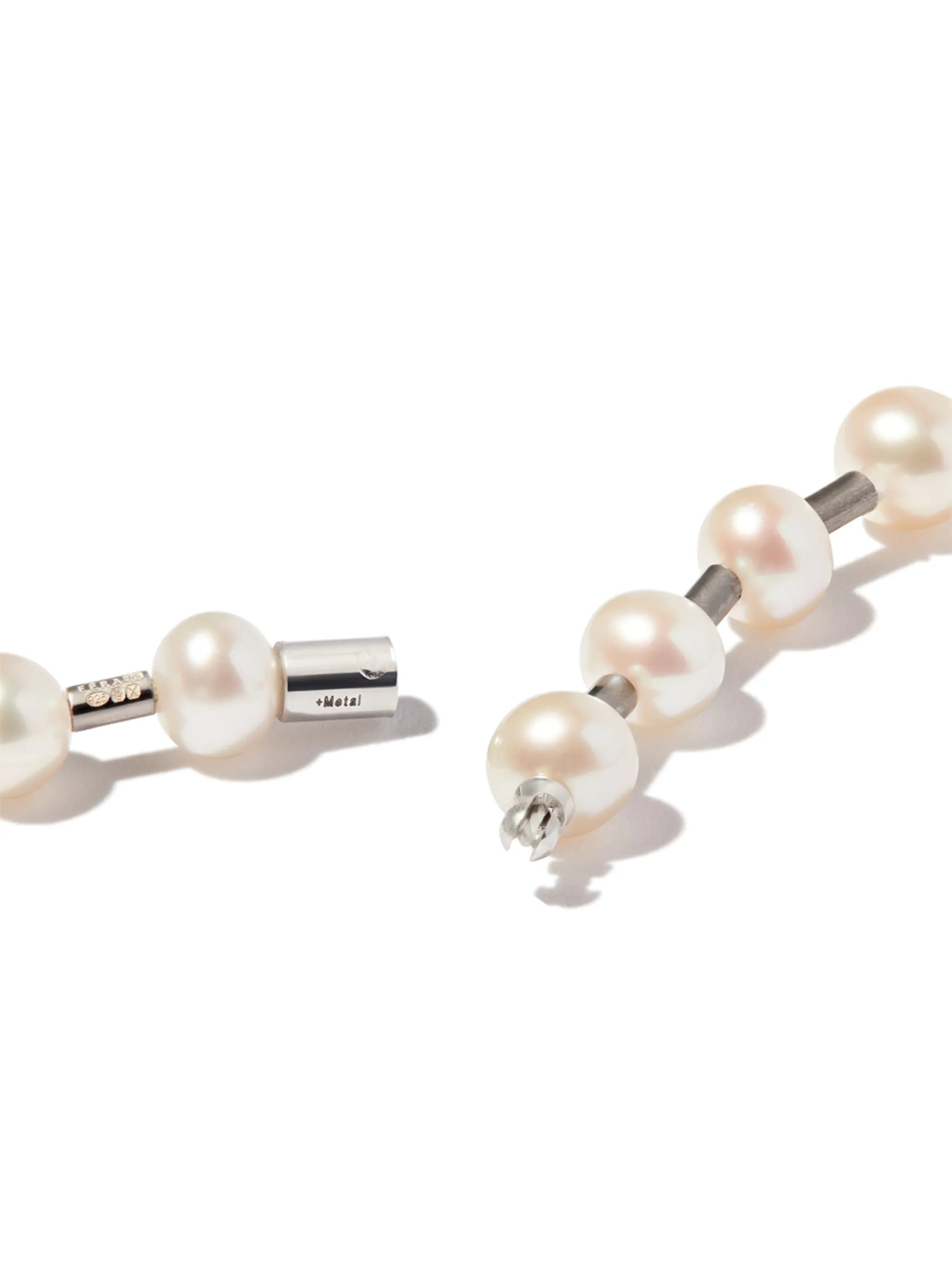 18kt white gold Tokyo pearl link necklace