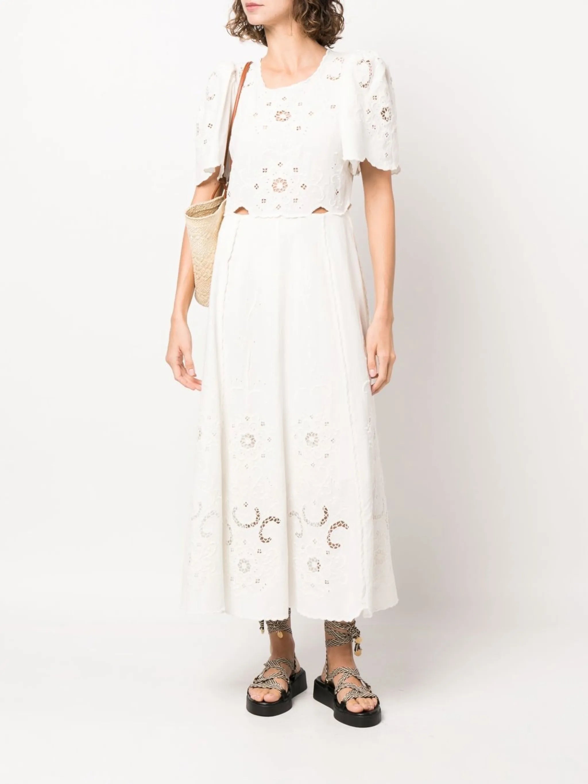 Kiara embroidered midi dress