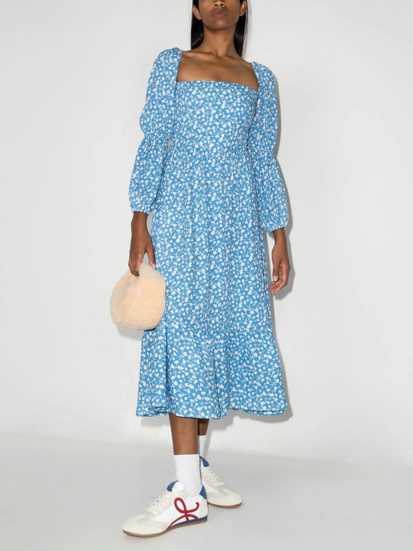 Mica long-sleeve midi dress