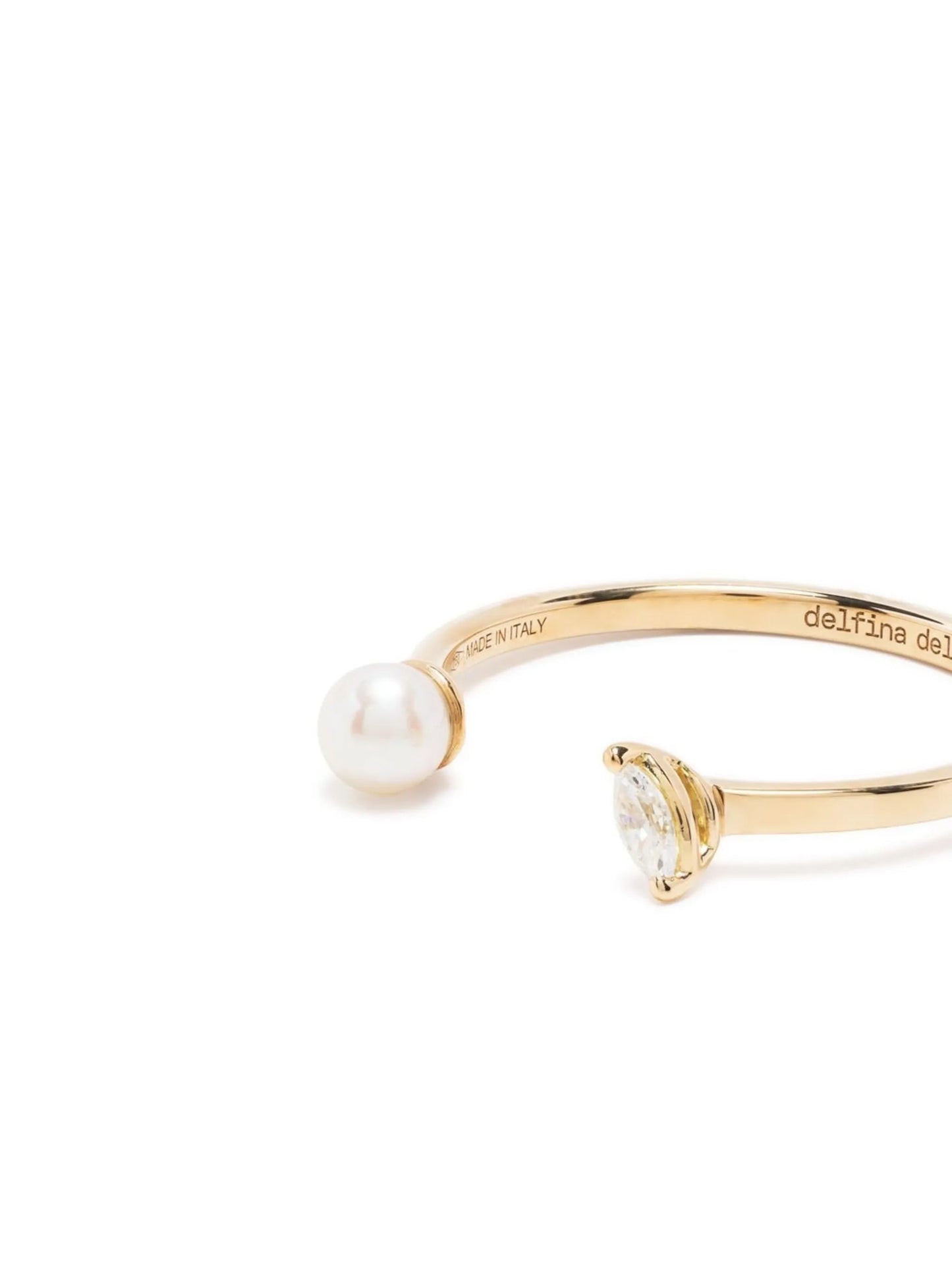 18kt yellow gold Dots pearl and diamond ring