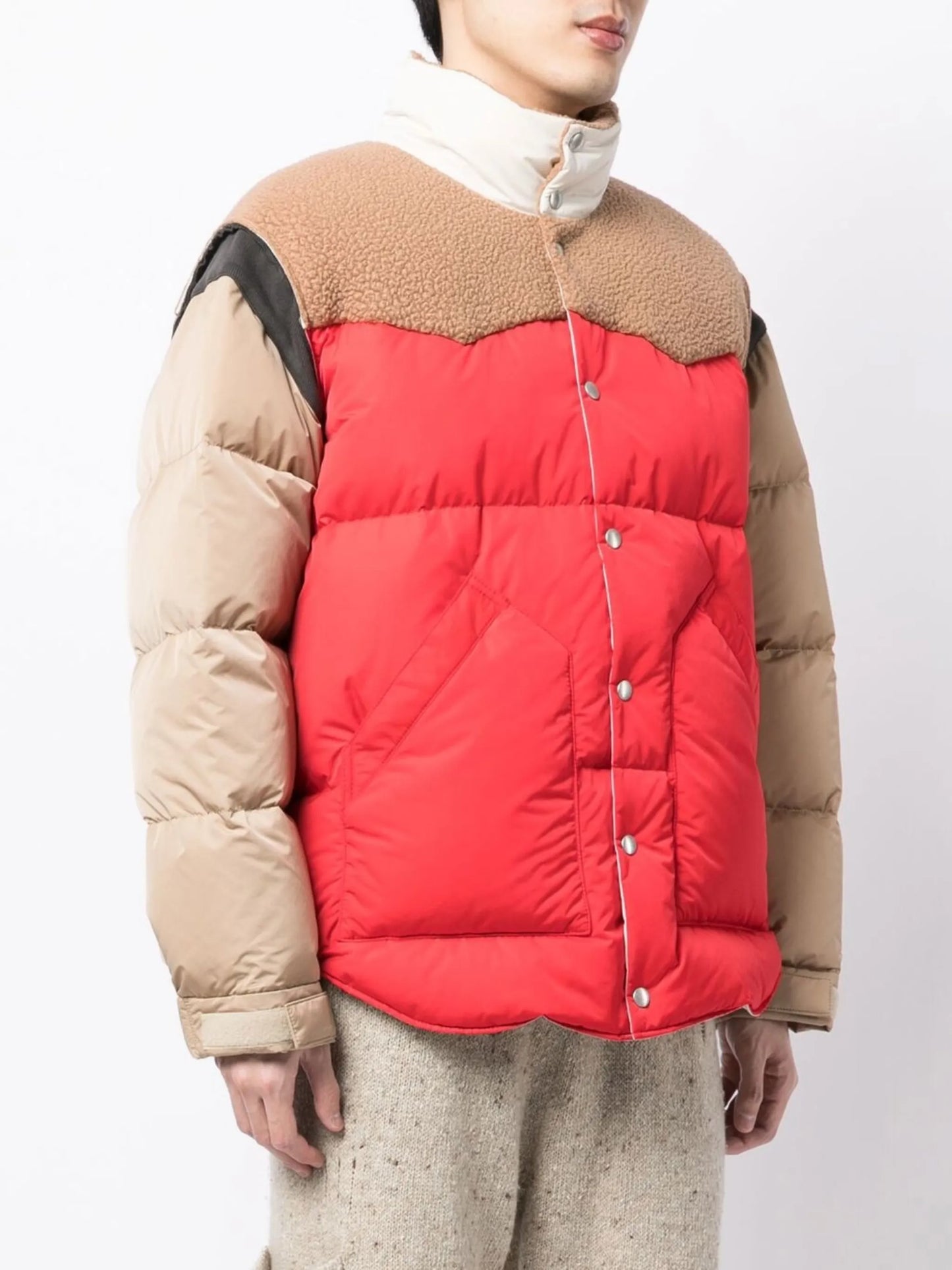 panelled puffer jacket