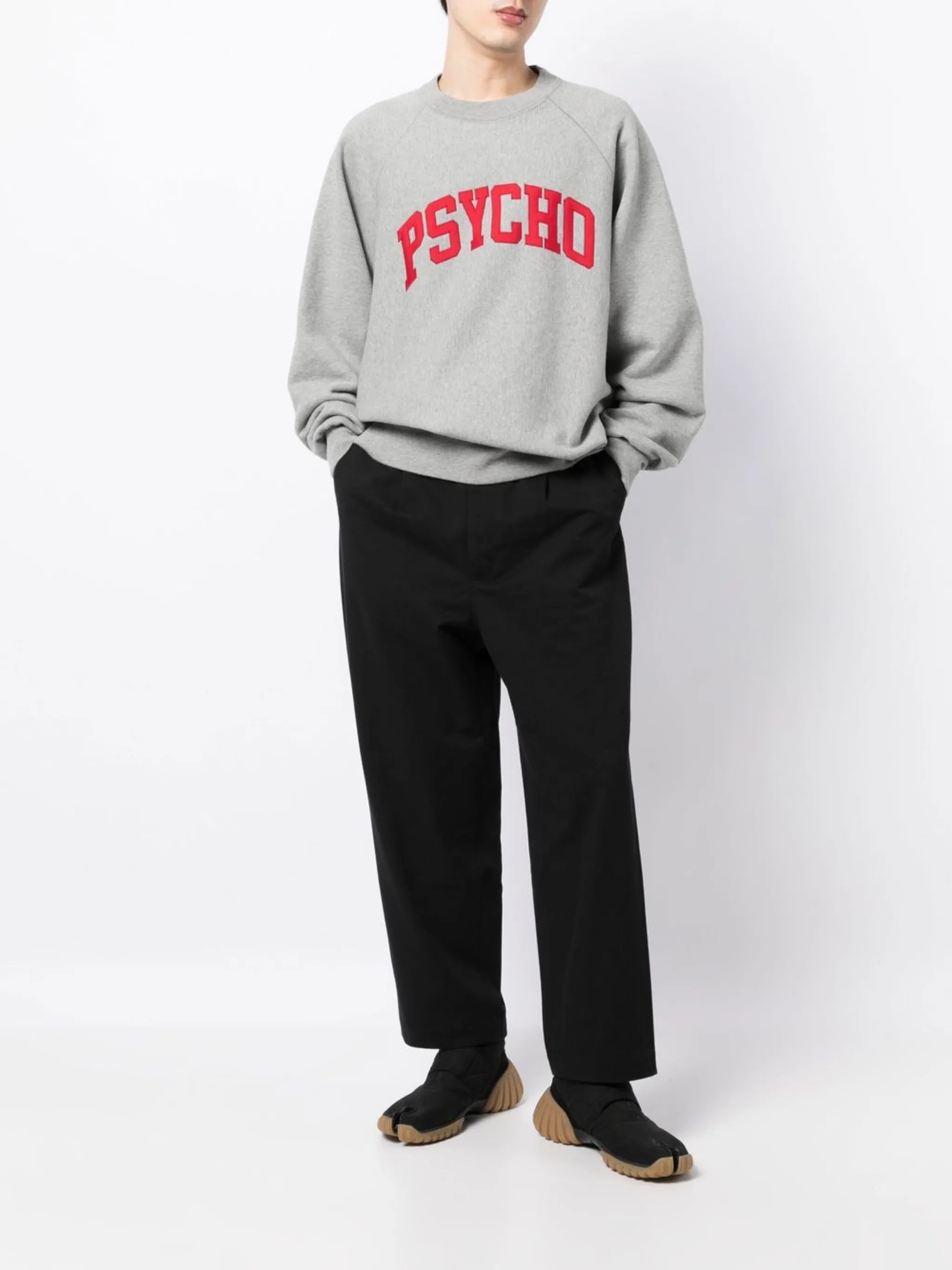 x Psycho appliqué crew-neck sweatshirt