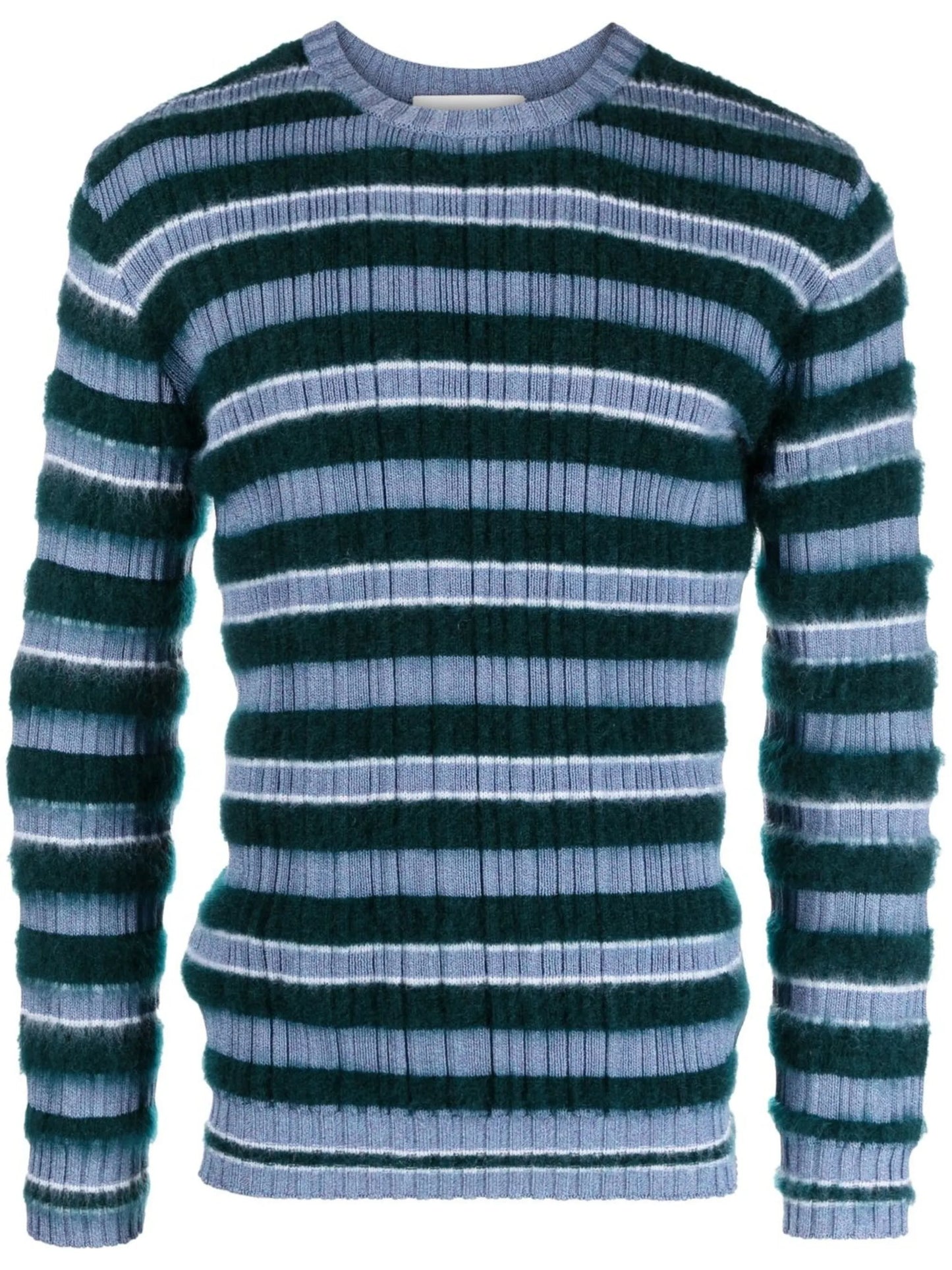 stripe-knit ribbed jumper