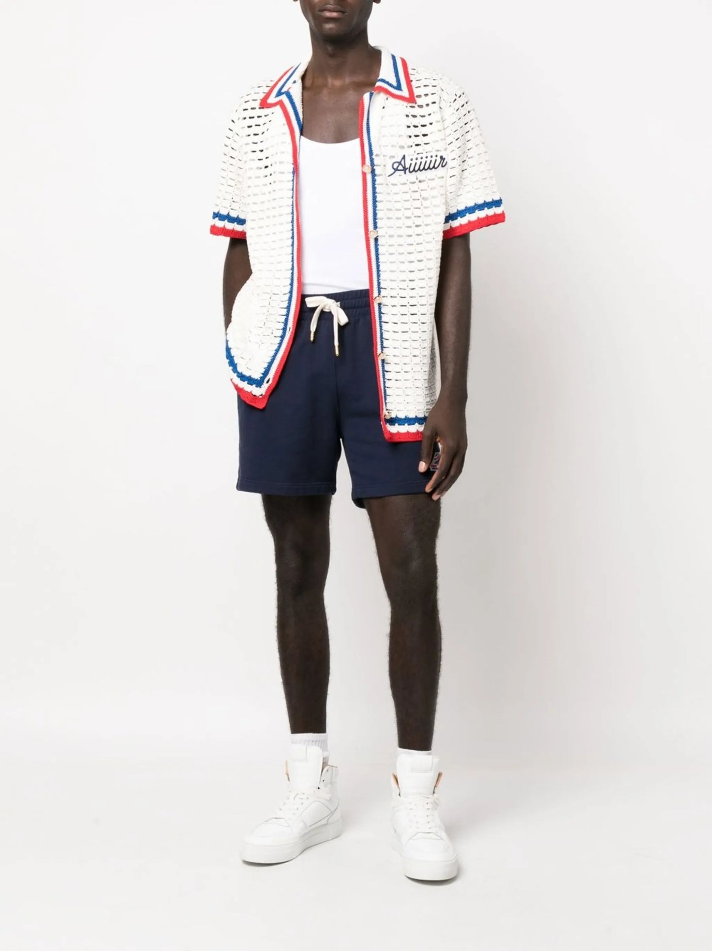 drawstring track shorts