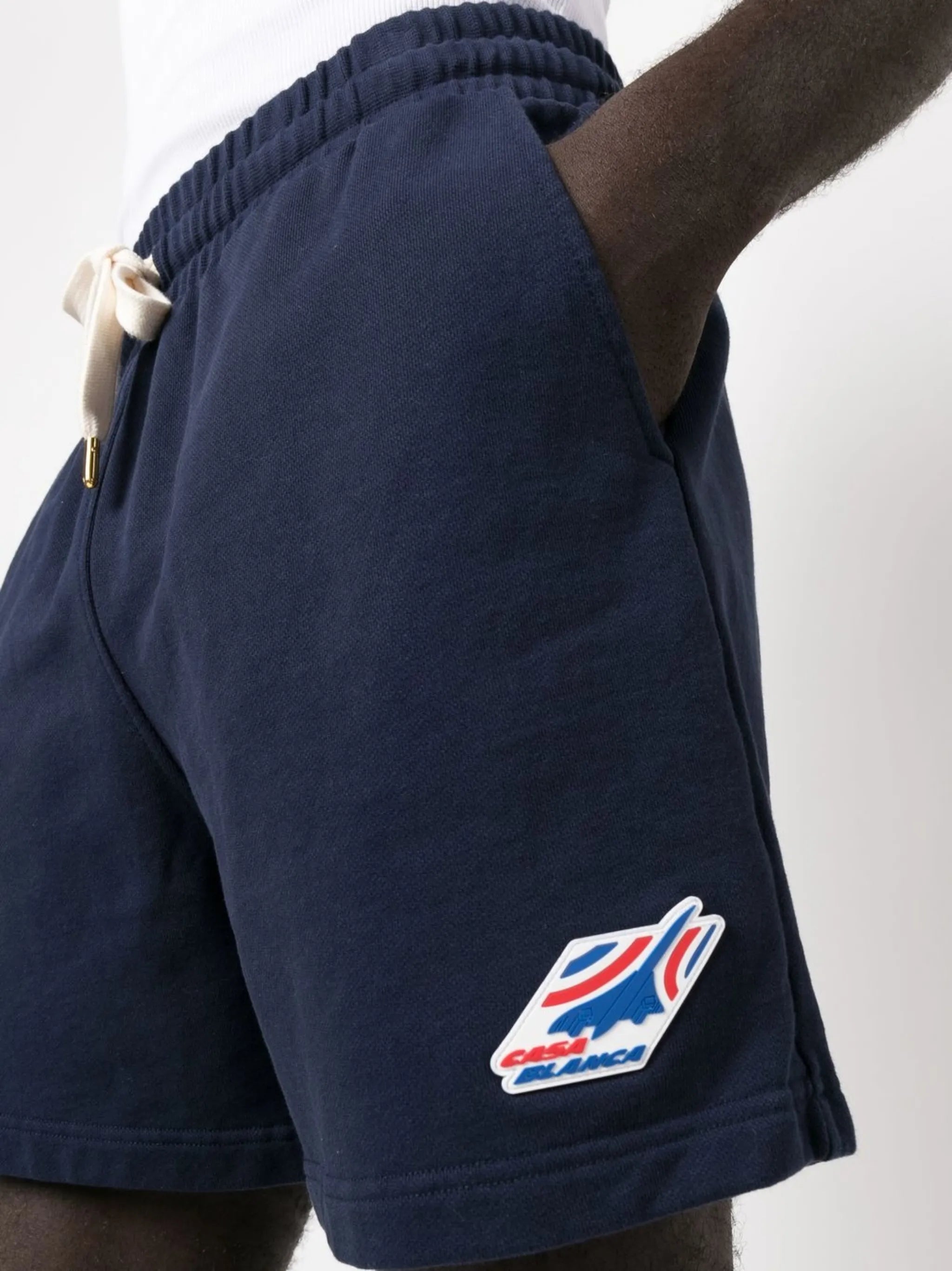 drawstring track shorts