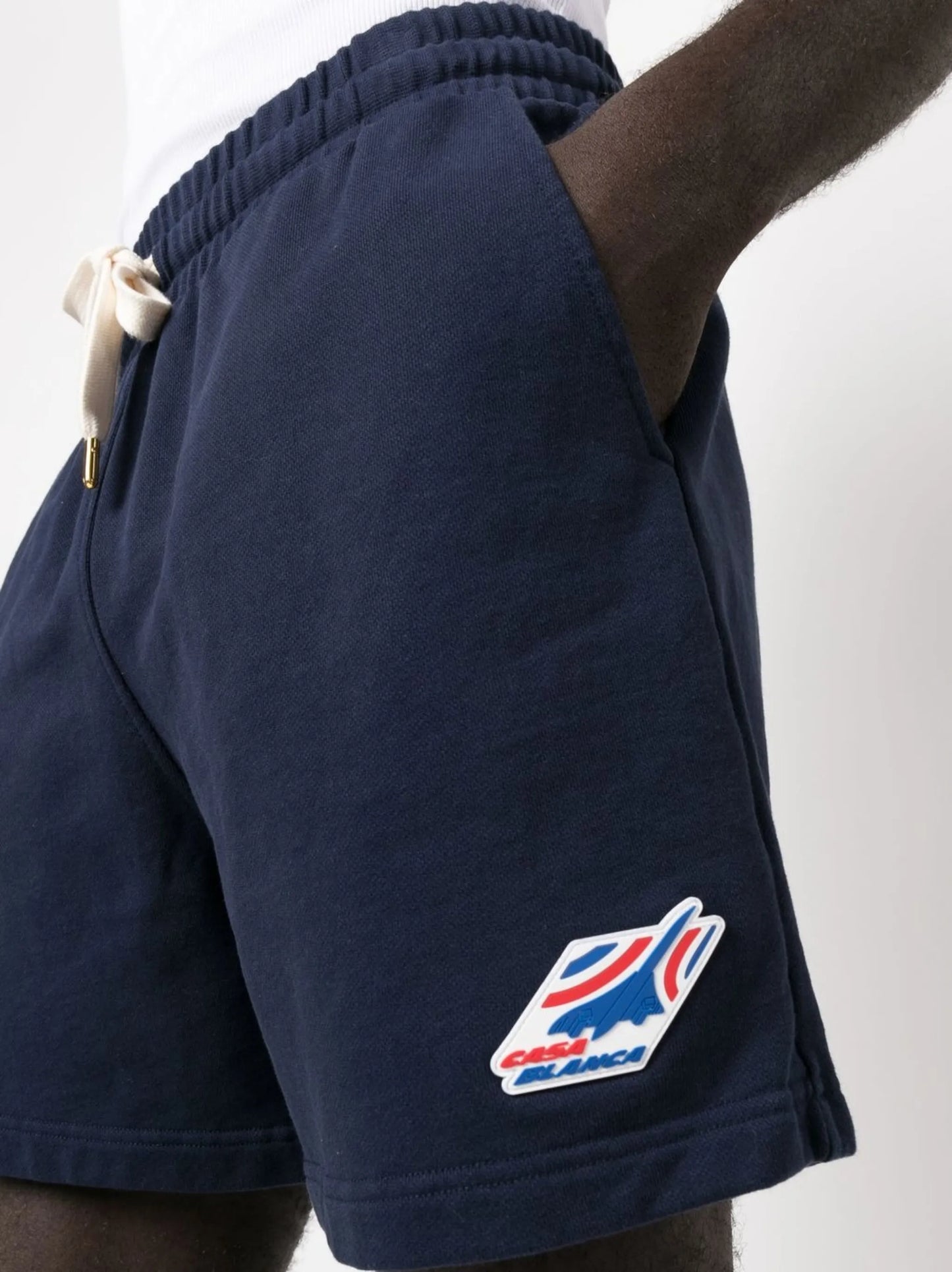 drawstring track shorts