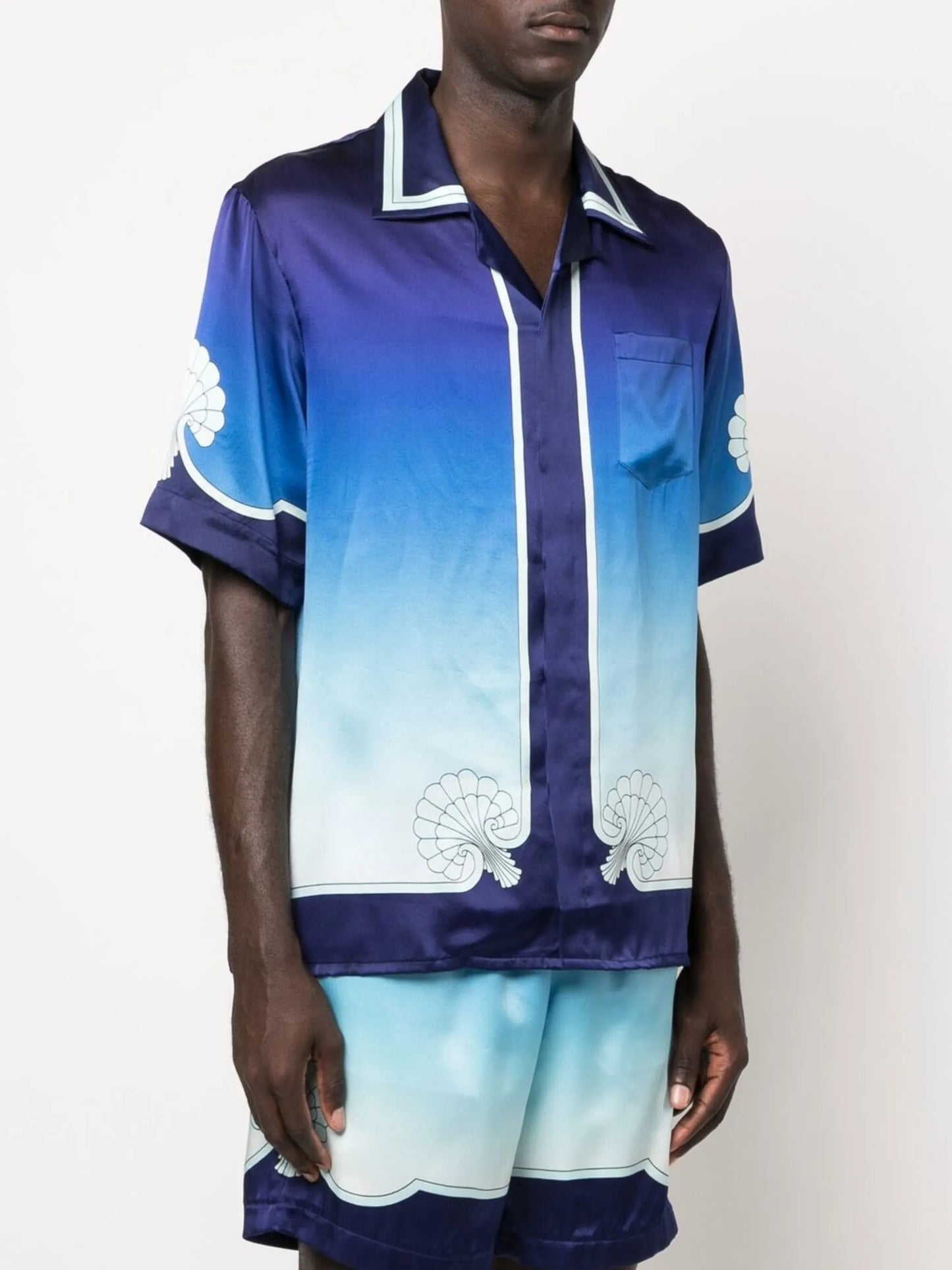 graphic-print Cuban shirt