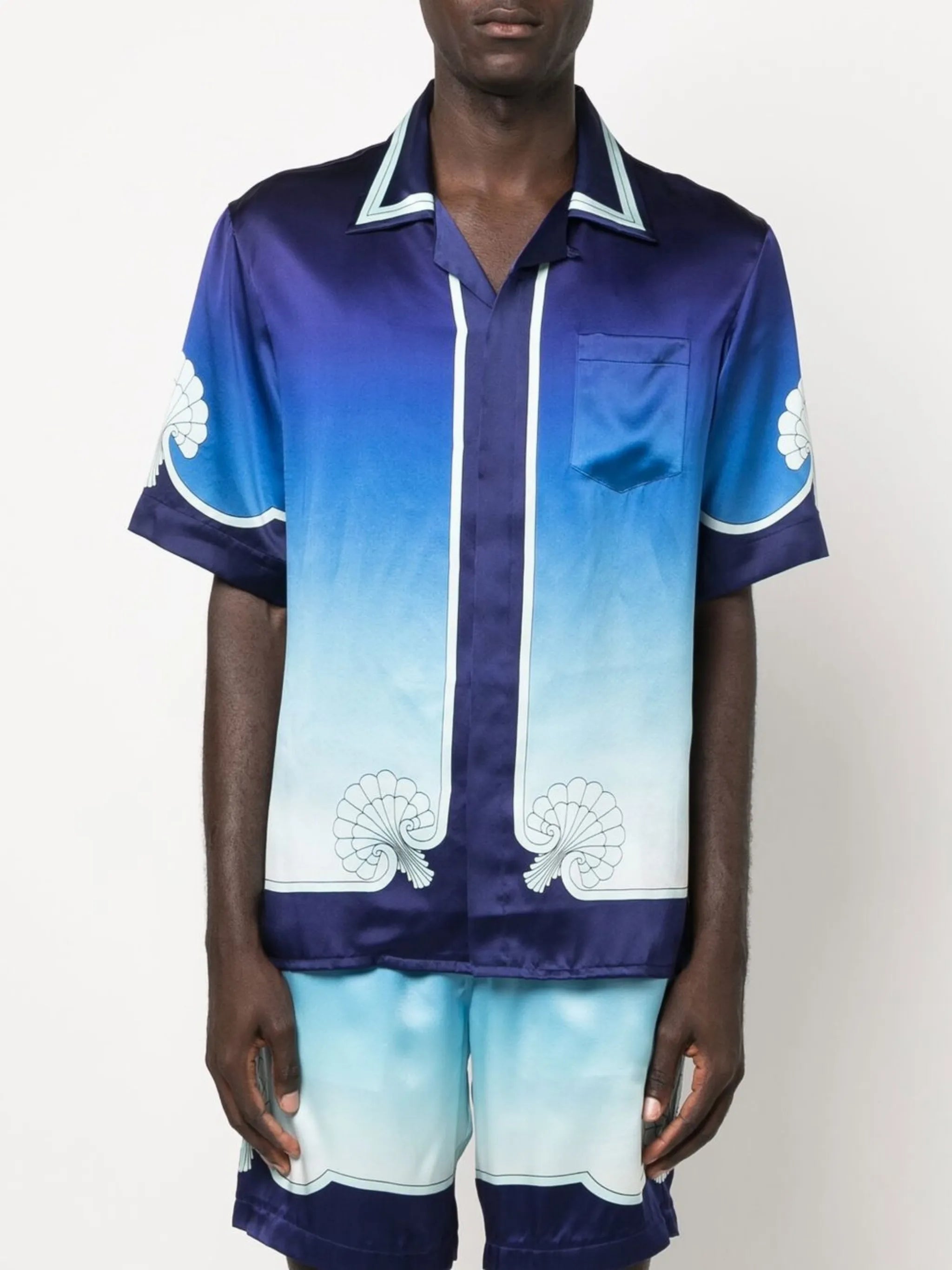 graphic-print Cuban shirt