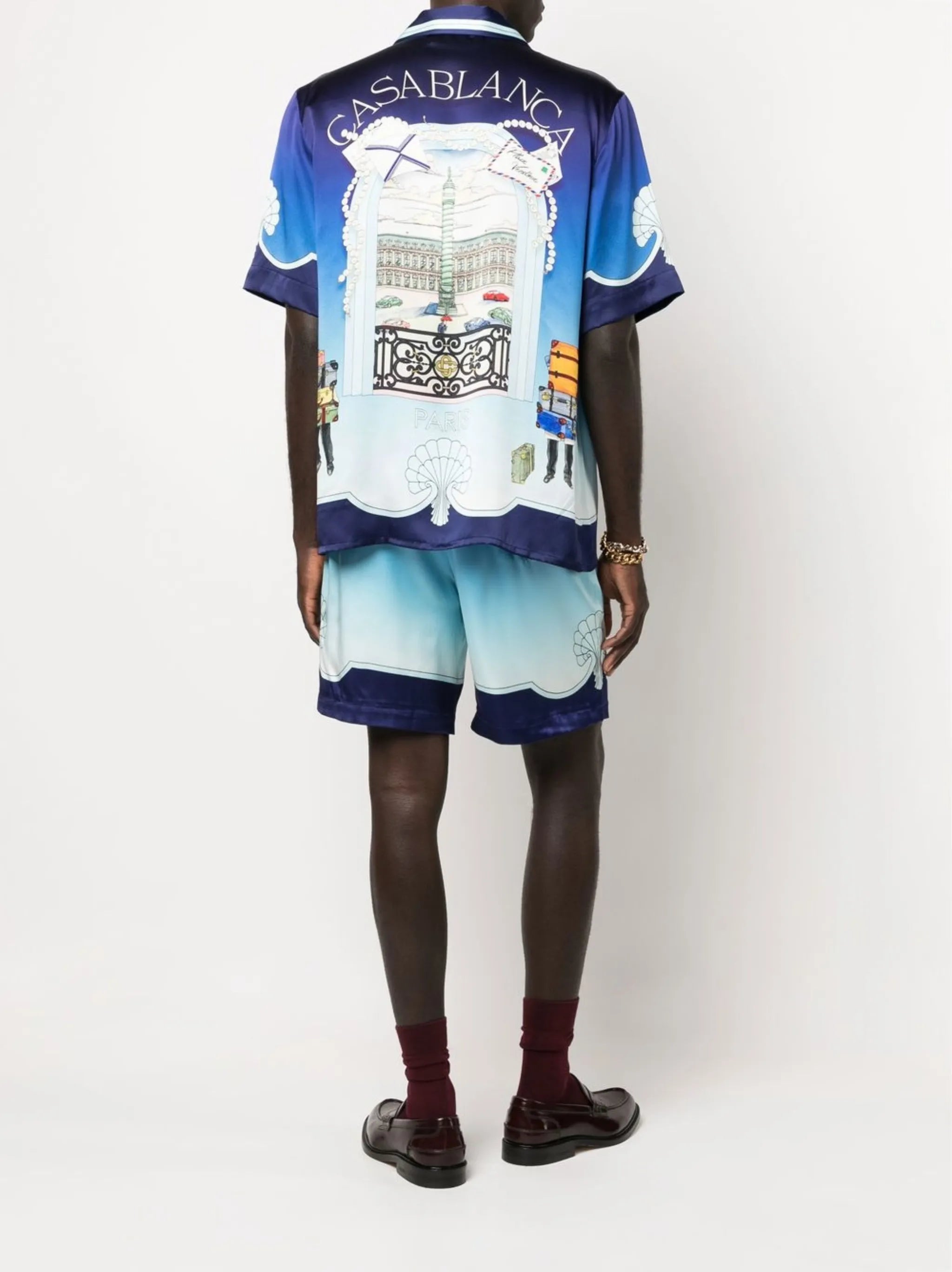 graphic-print Cuban shirt