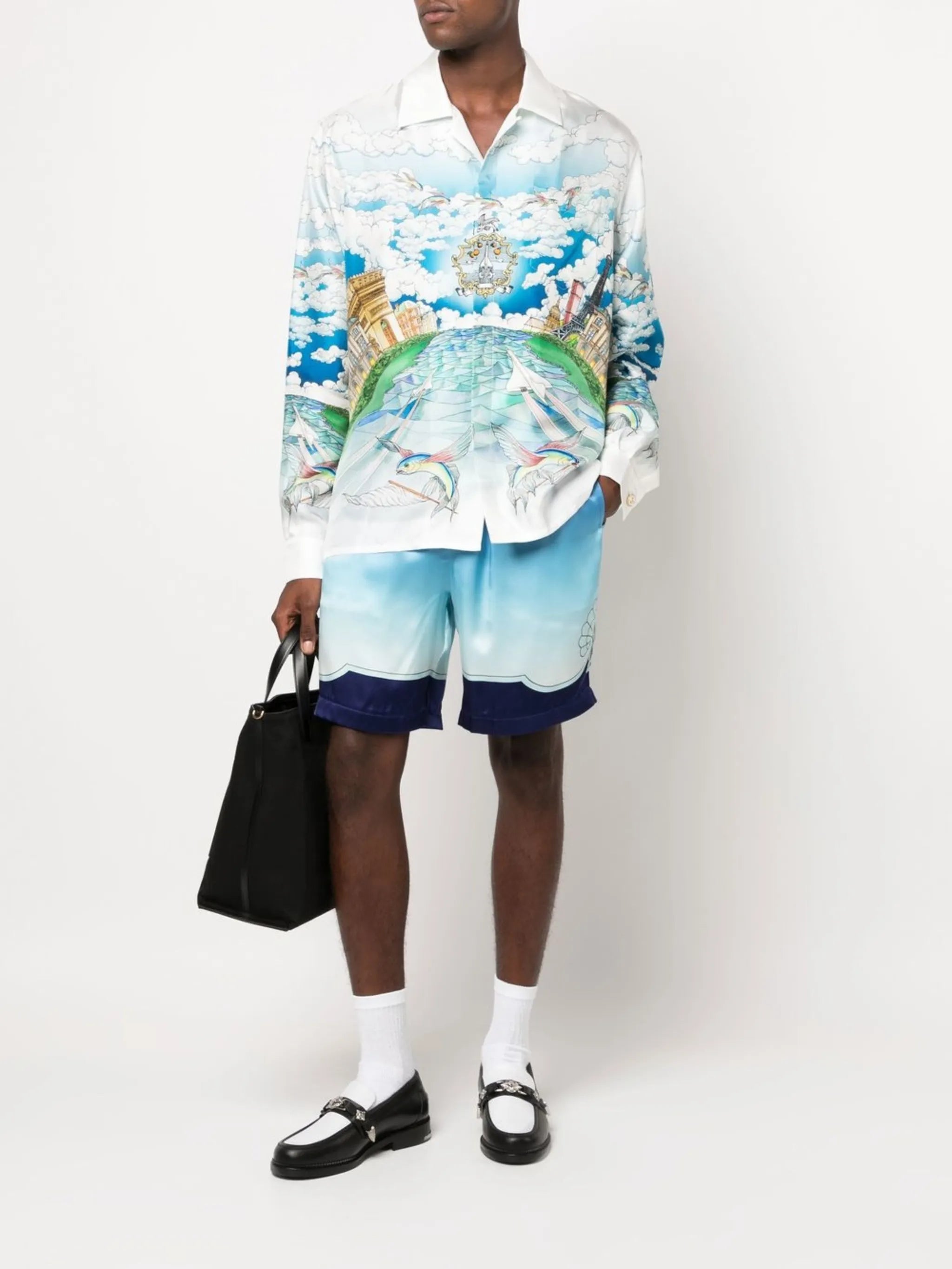 graphic-print long-sleeve shirt