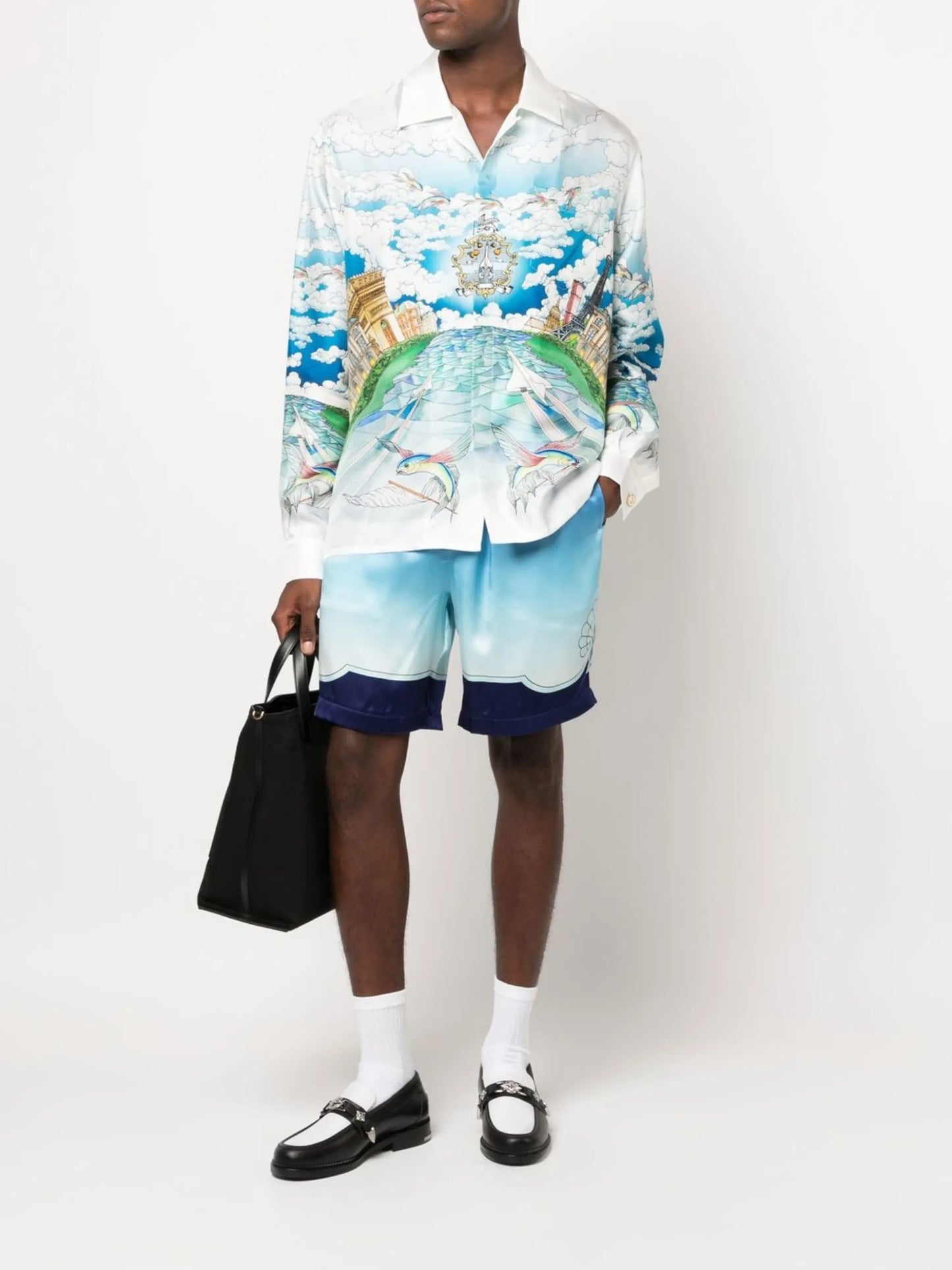 graphic-print long-sleeve shirt