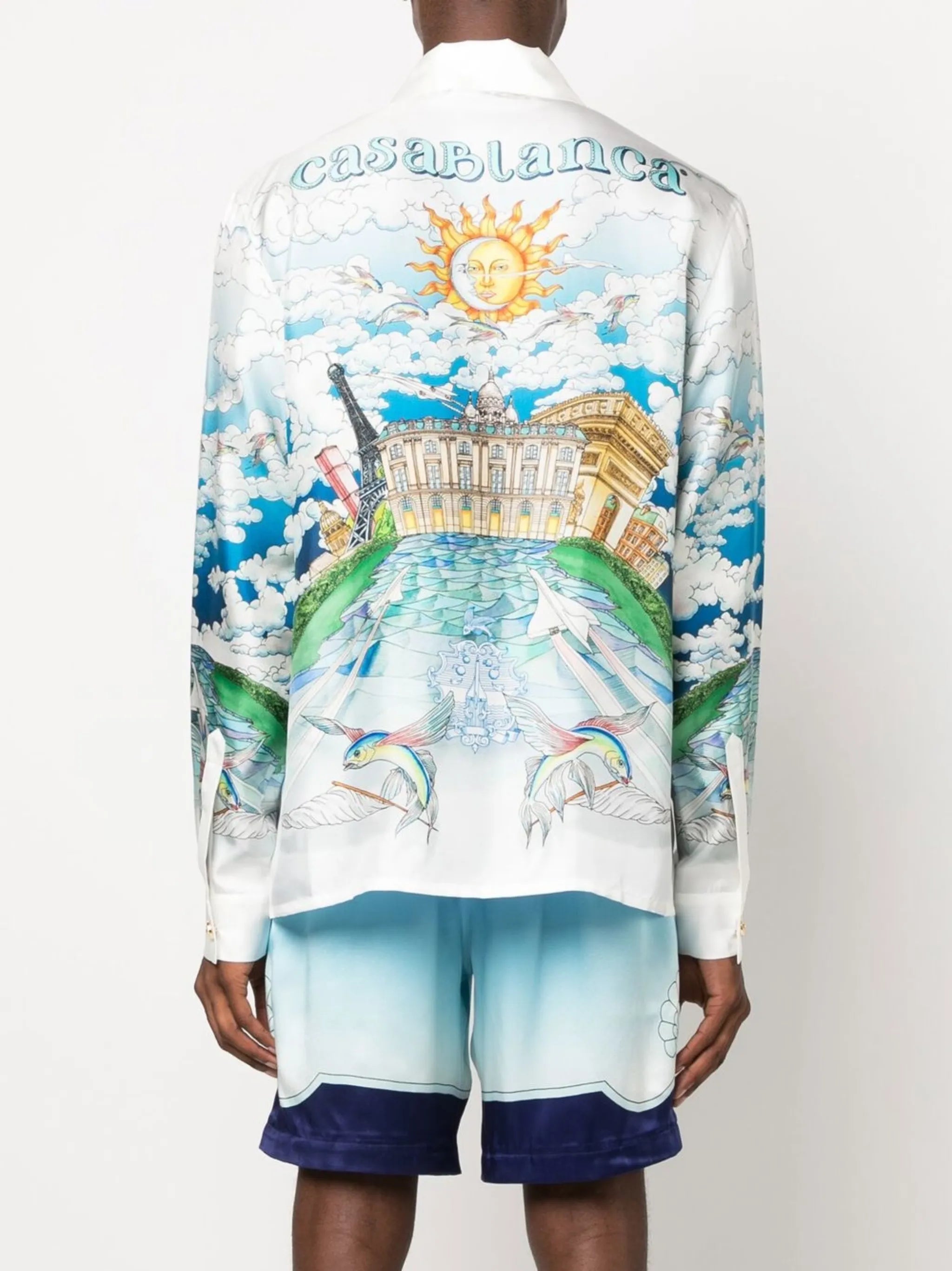 graphic-print long-sleeve shirt
