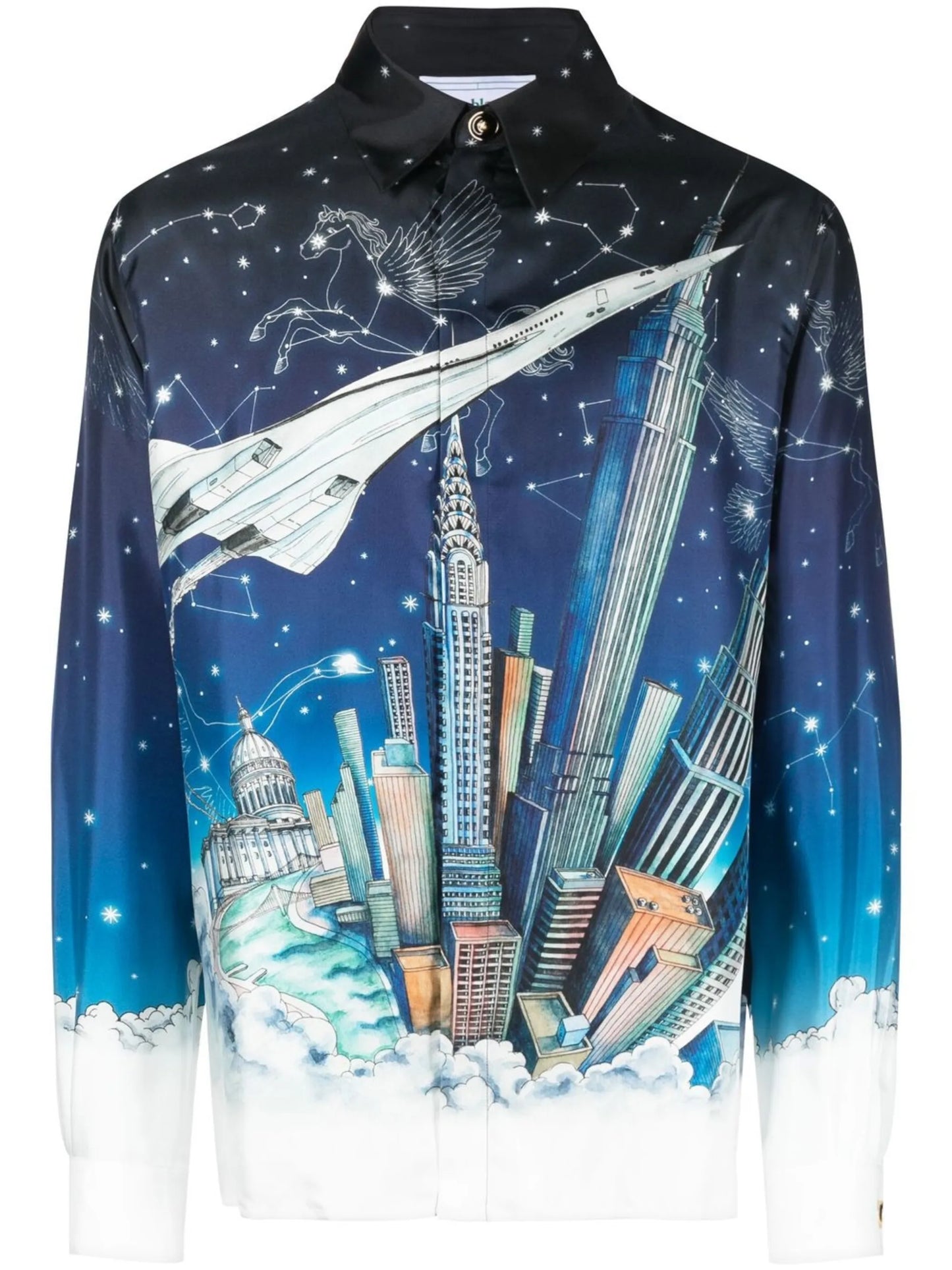 graphic-print long-sleeved shirt