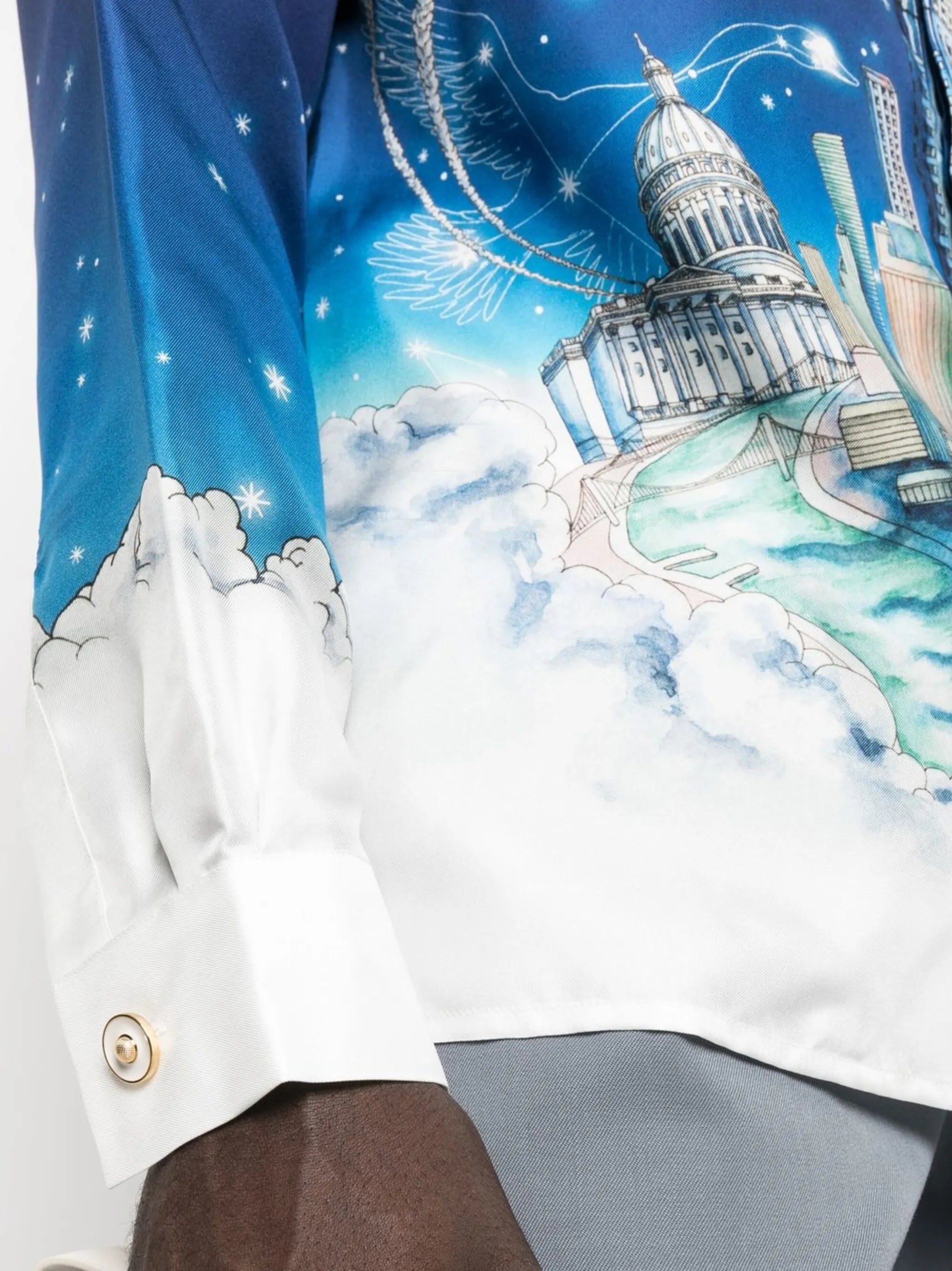graphic-print long-sleeved shirt