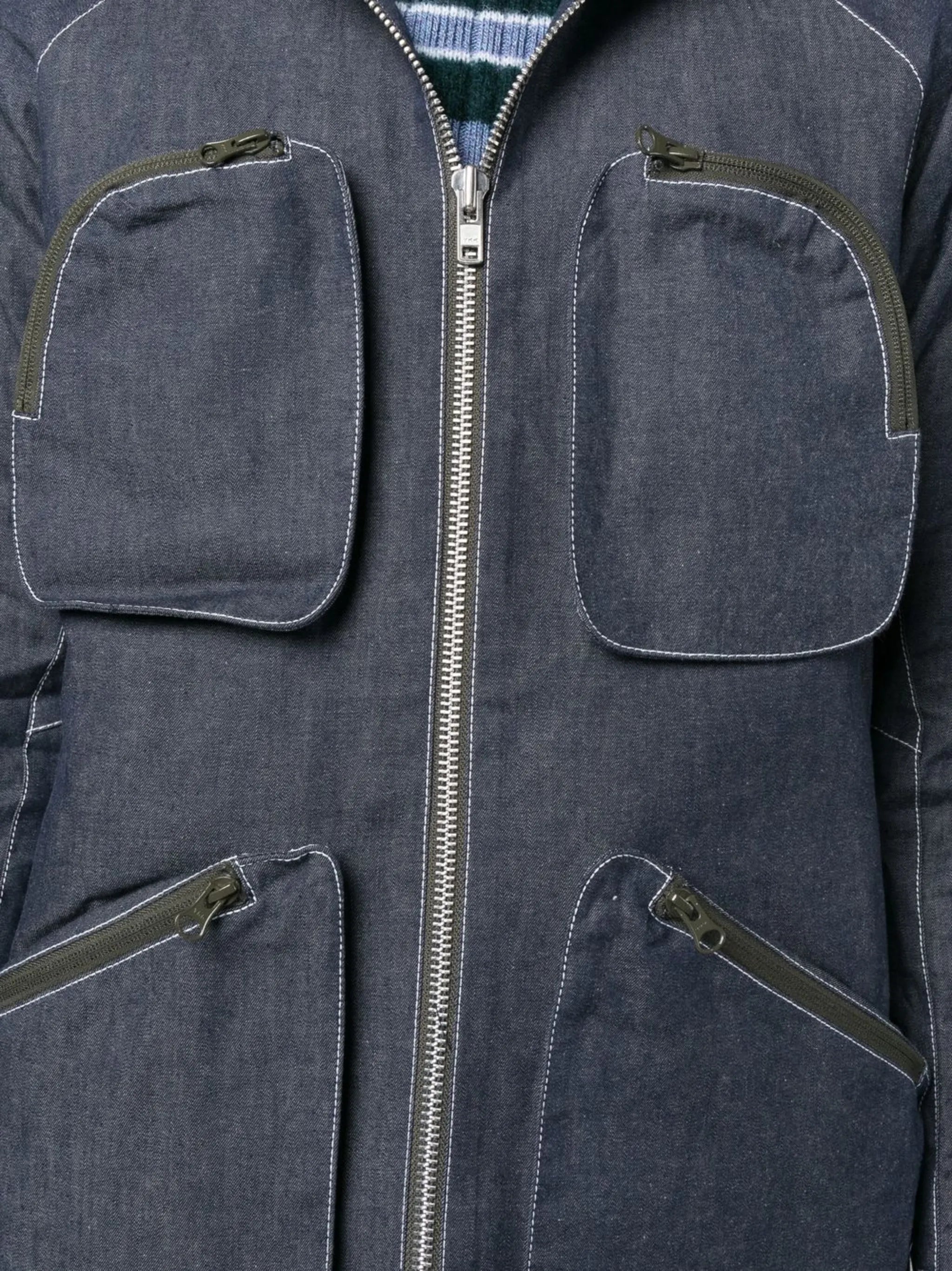 hooded denim parka