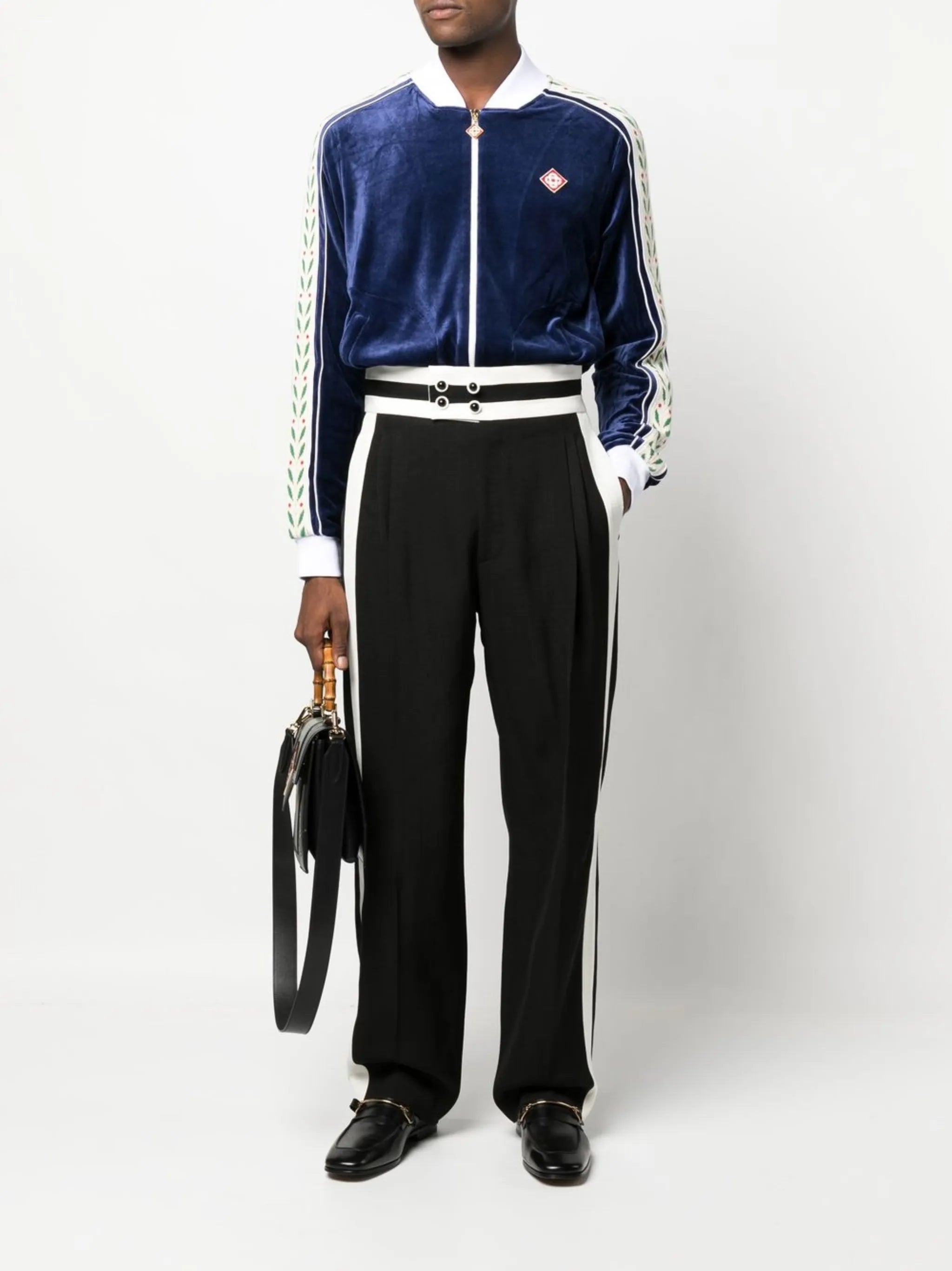 cumberbund straight-leg trousers