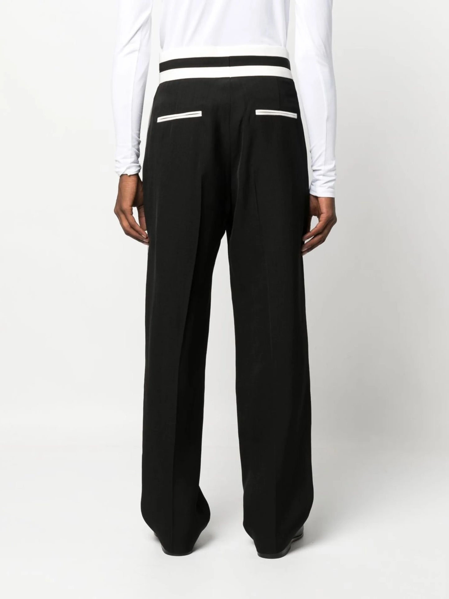 cumberbund straight-leg trousers