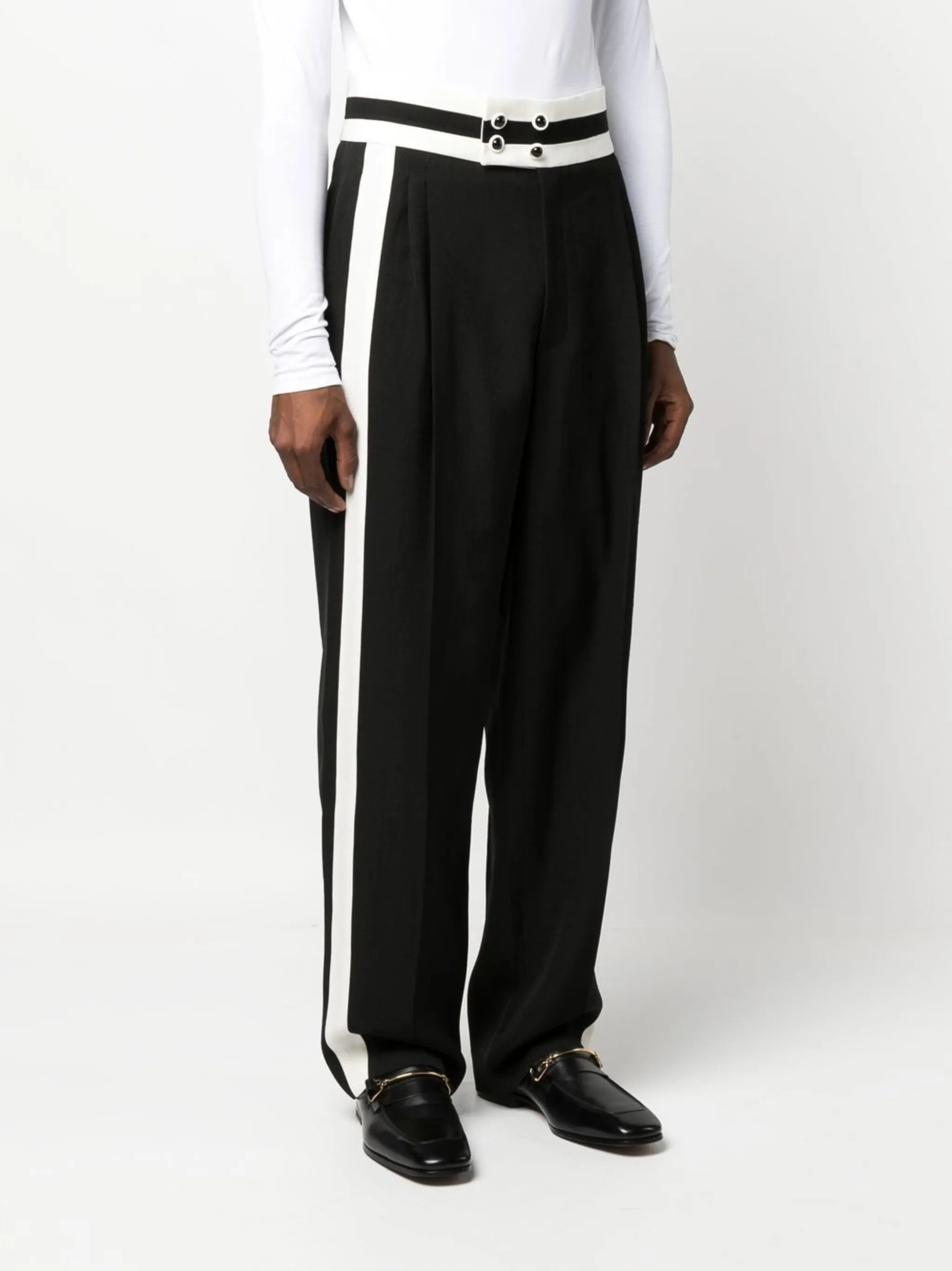 cumberbund straight-leg trousers