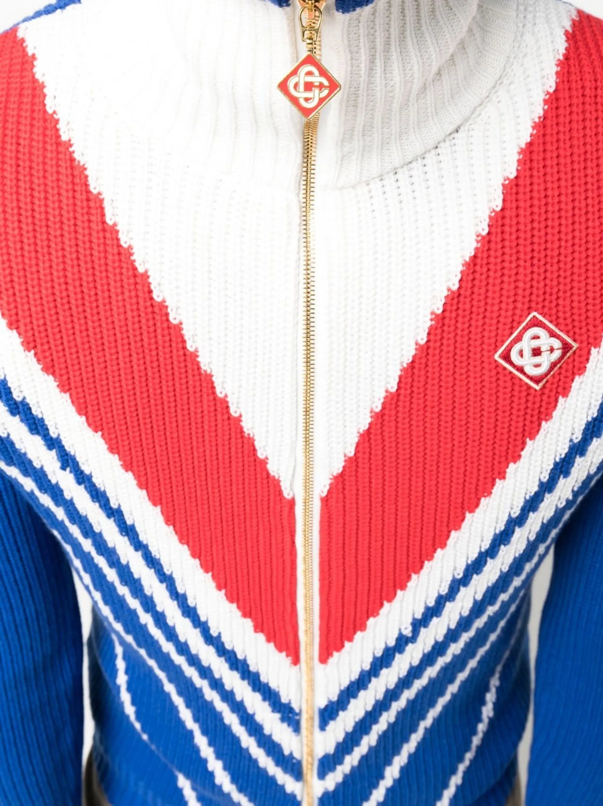 colourblock zip-up jumper