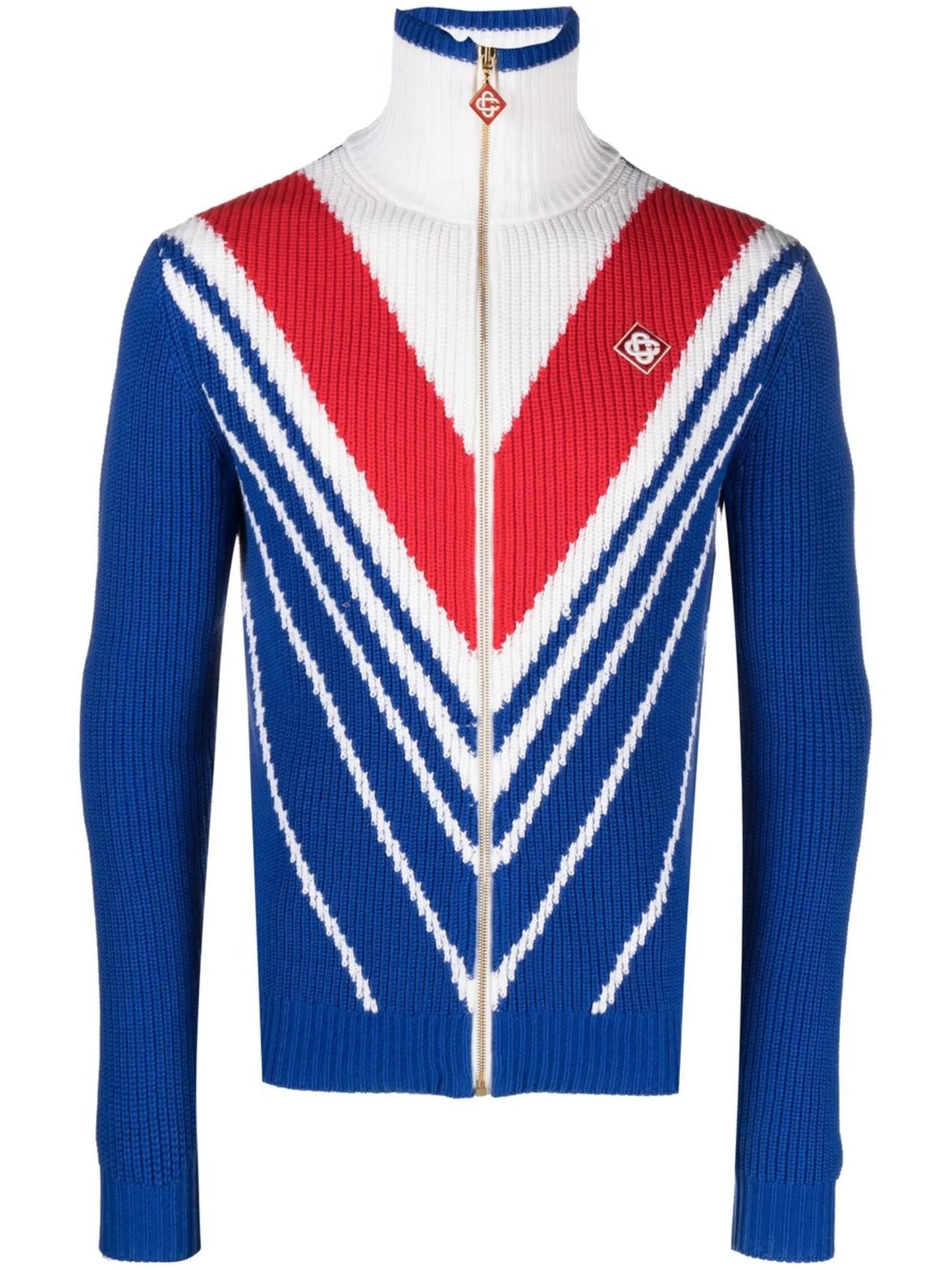 colourblock zip-up jumper