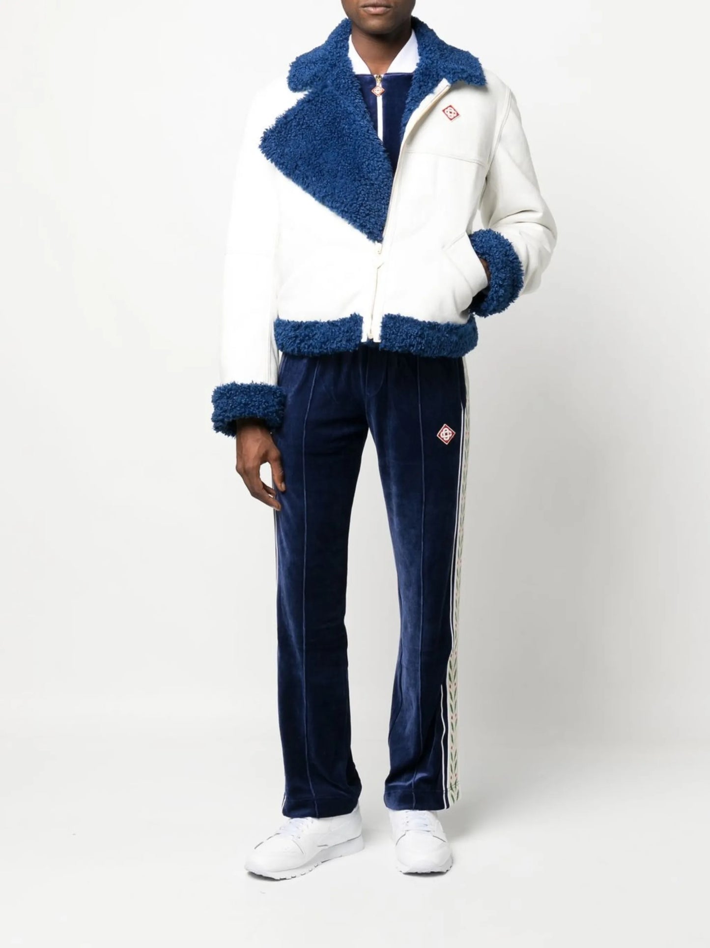 contrast-trim aviator jacket