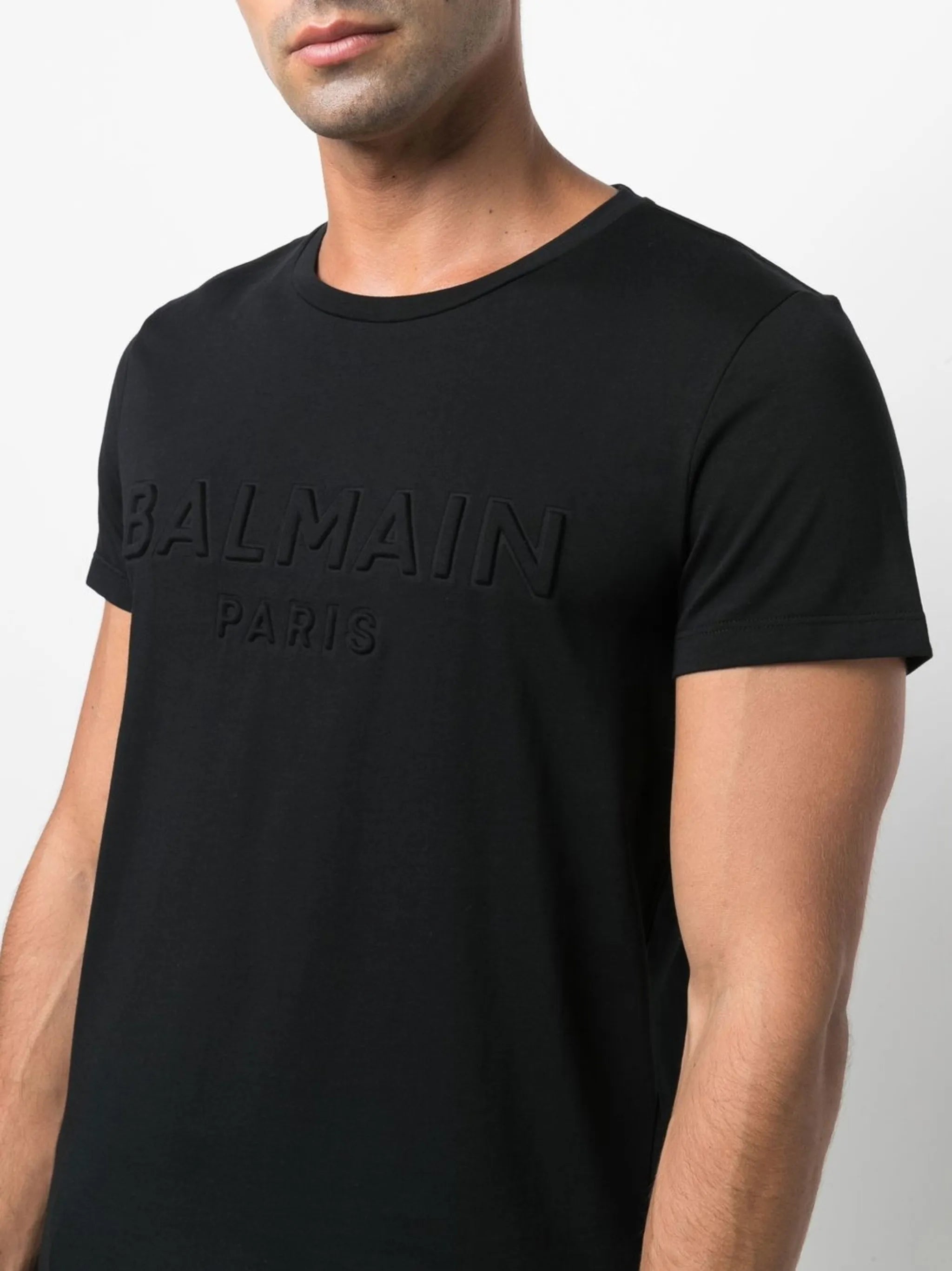 logo-embossed cotton T-shirt