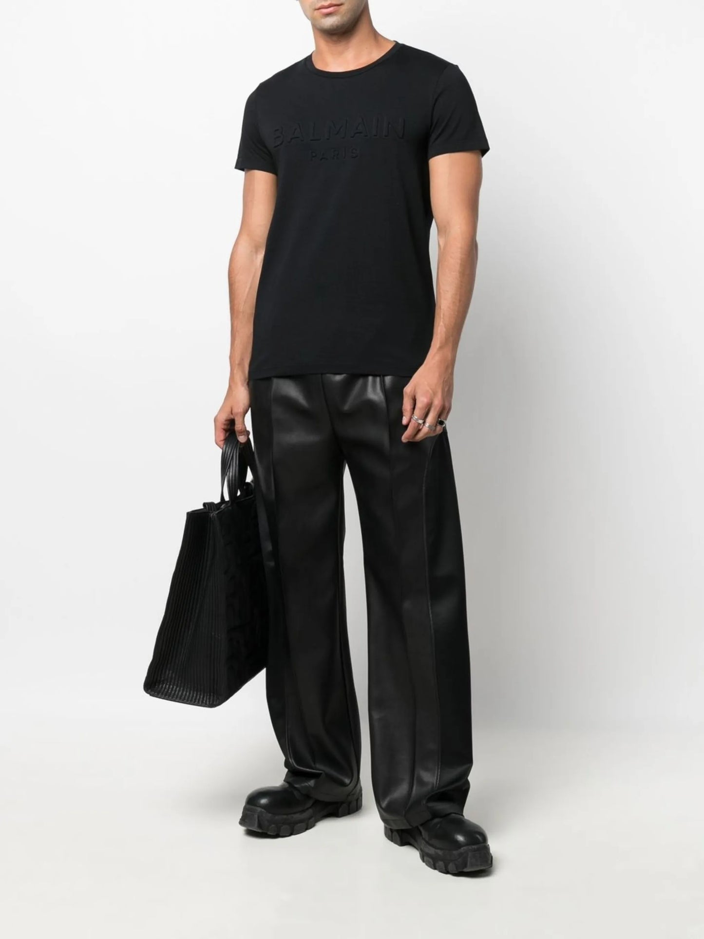 logo-embossed cotton T-shirt