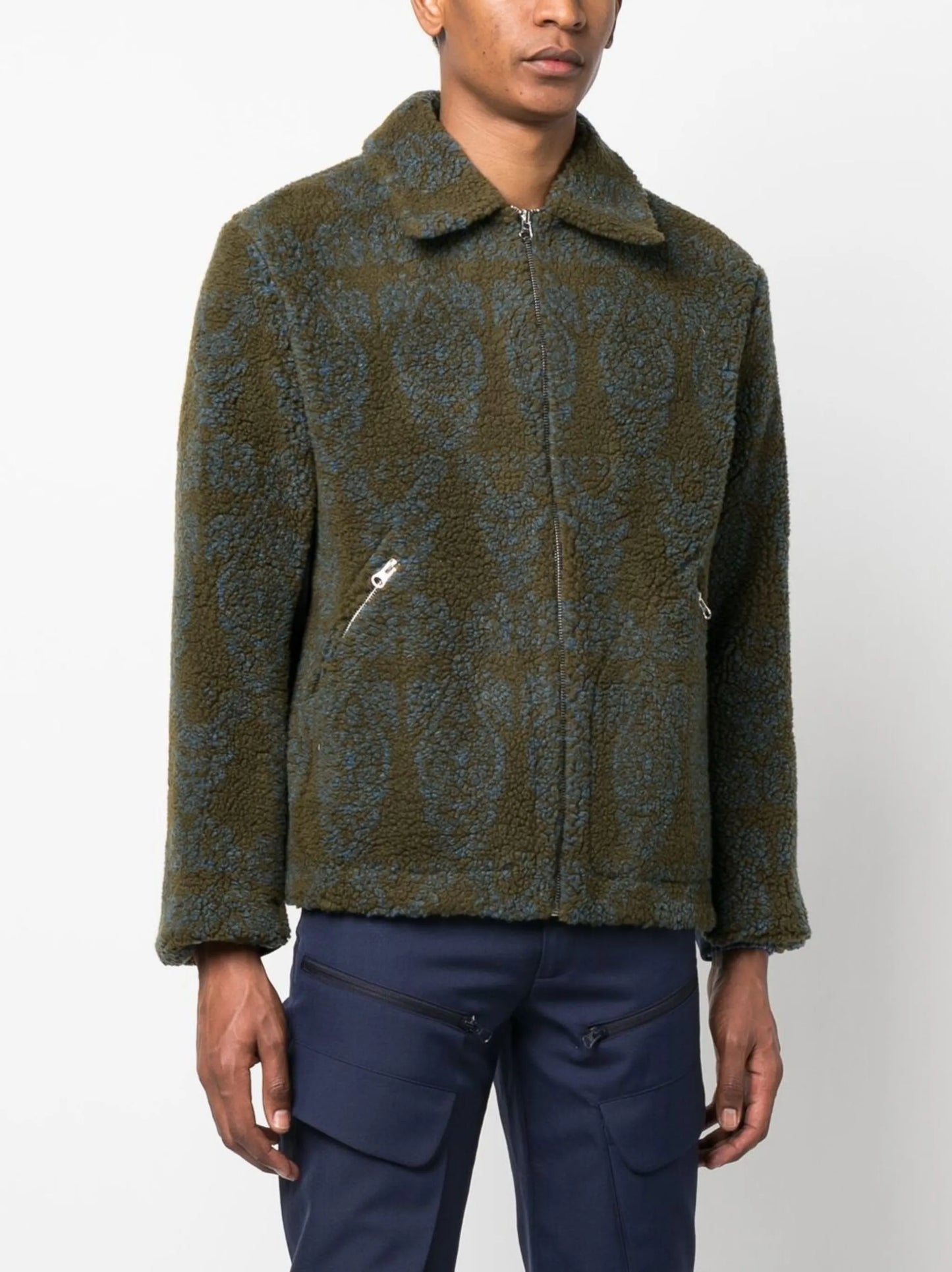 printed fleece jacket