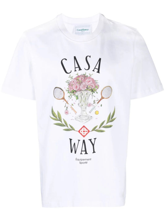 Casa Way-print organic cotton T-shirt