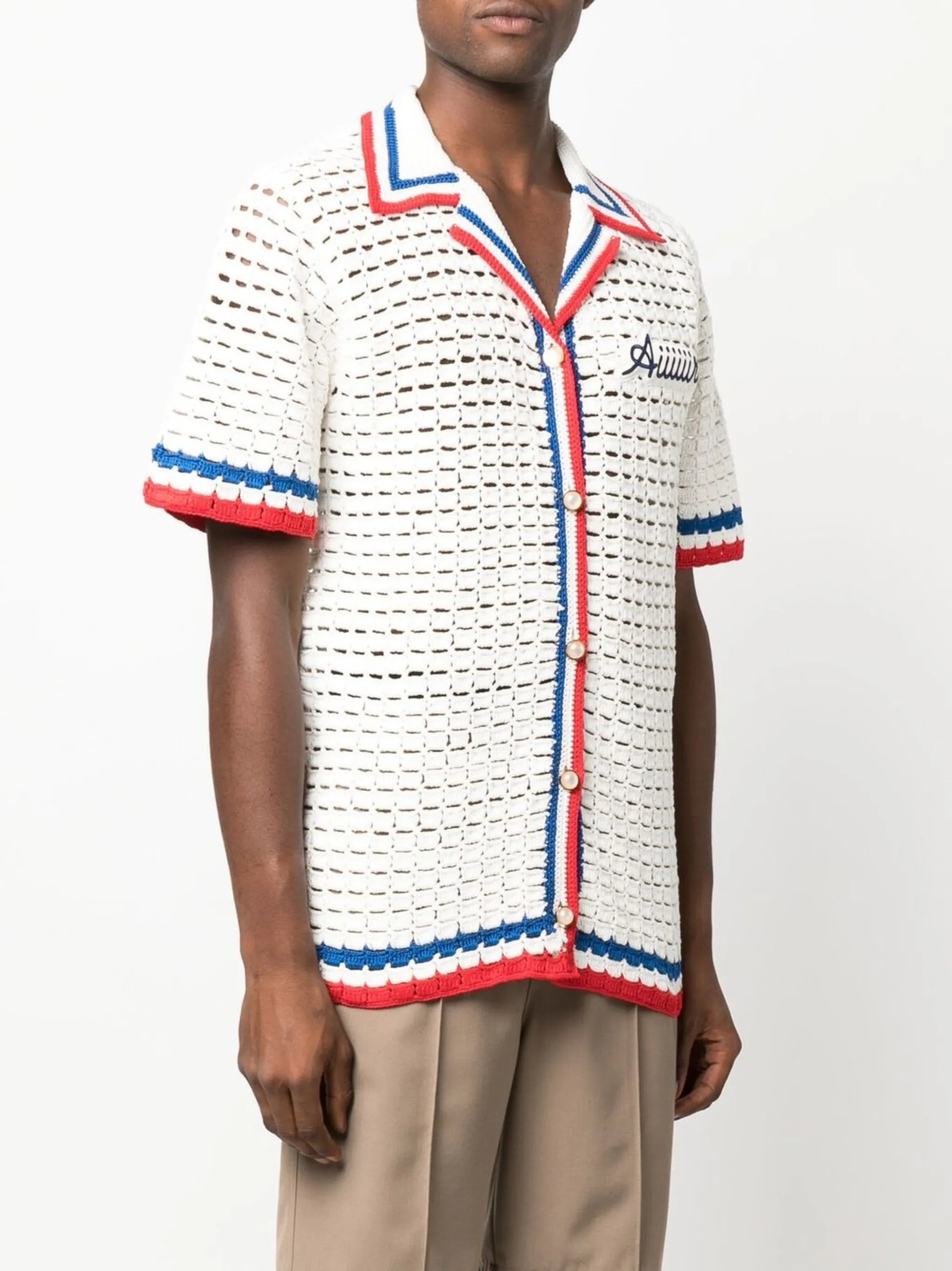 logo-patch knitted shirt