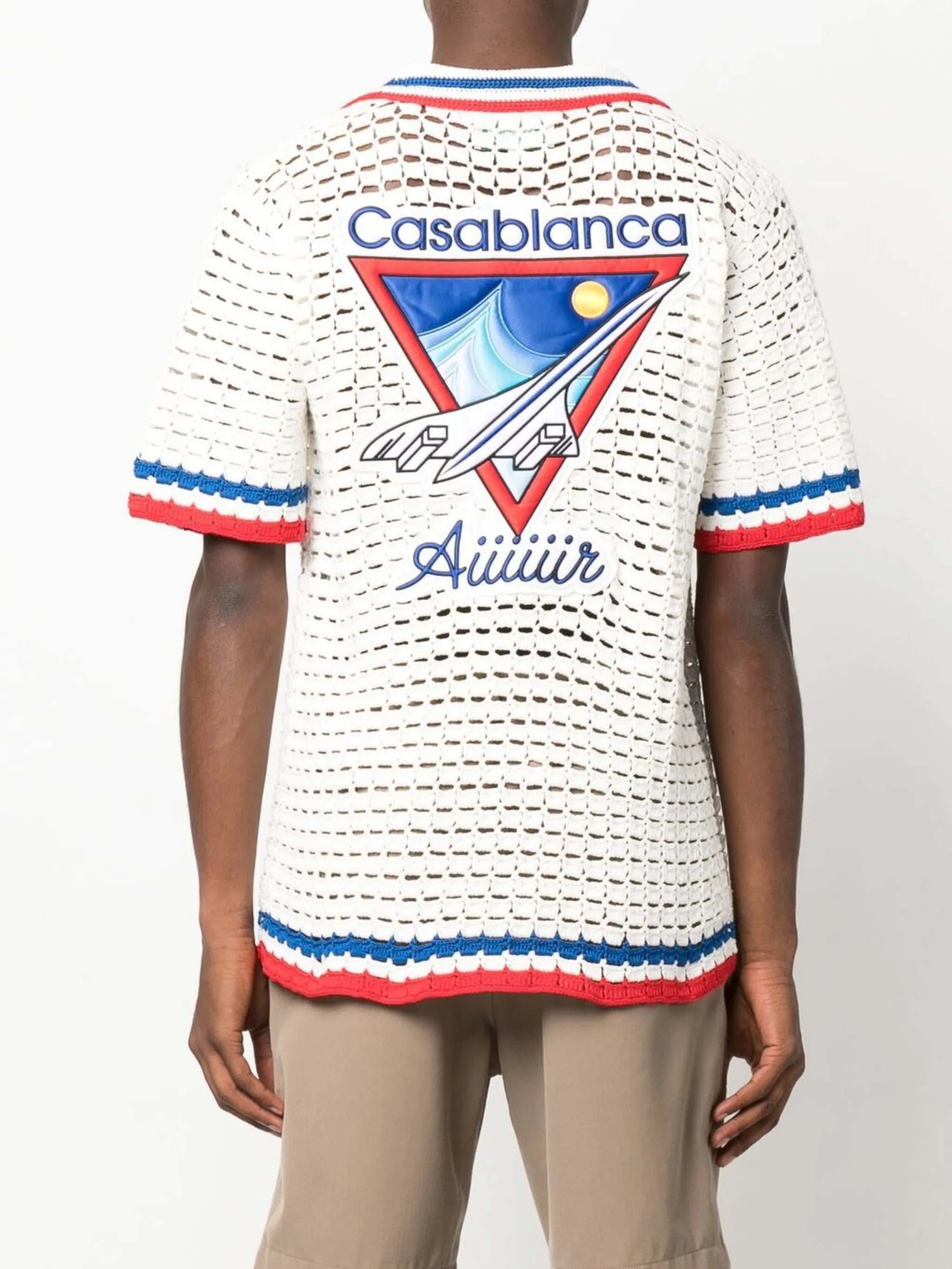 logo-patch knitted shirt