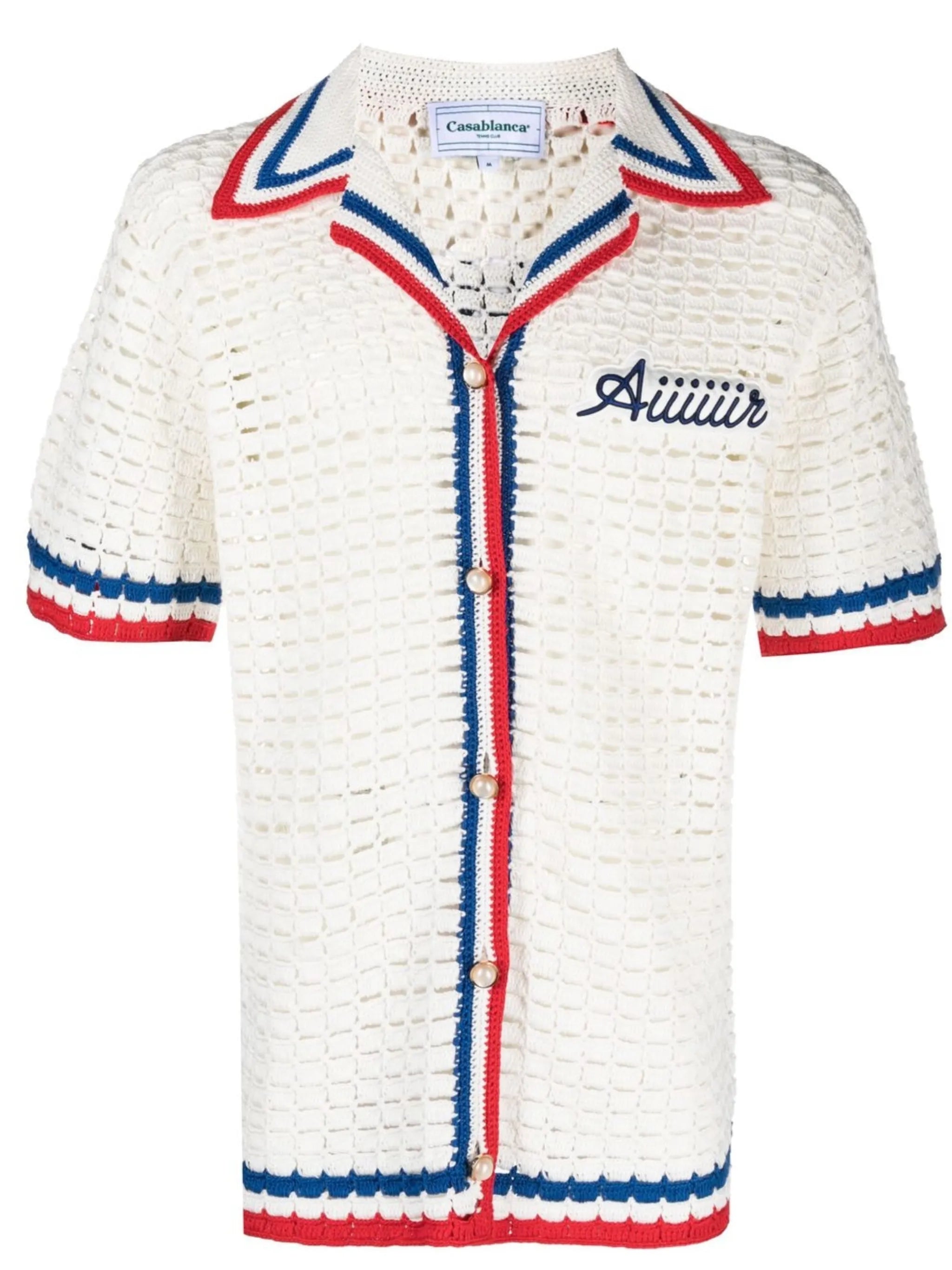 logo-patch knitted shirt
