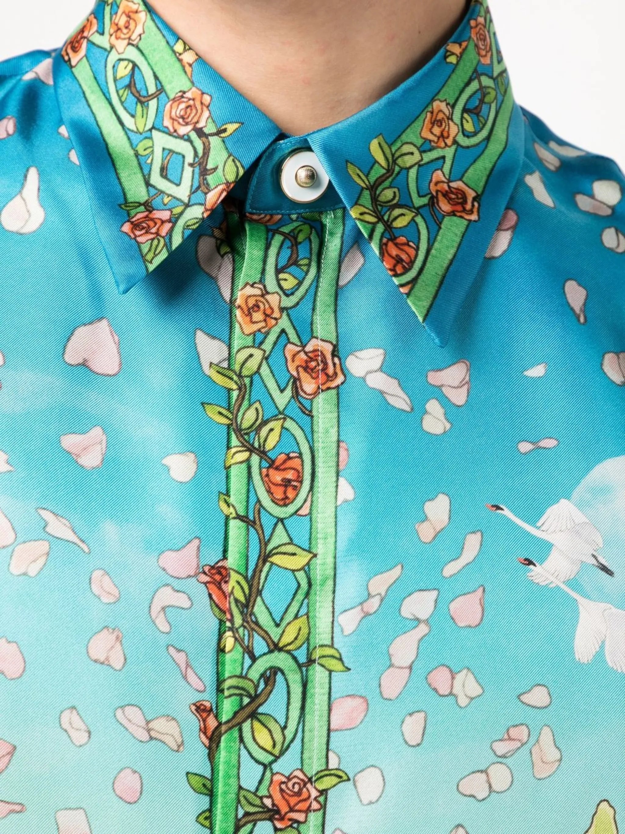 Dream House print silk shirt