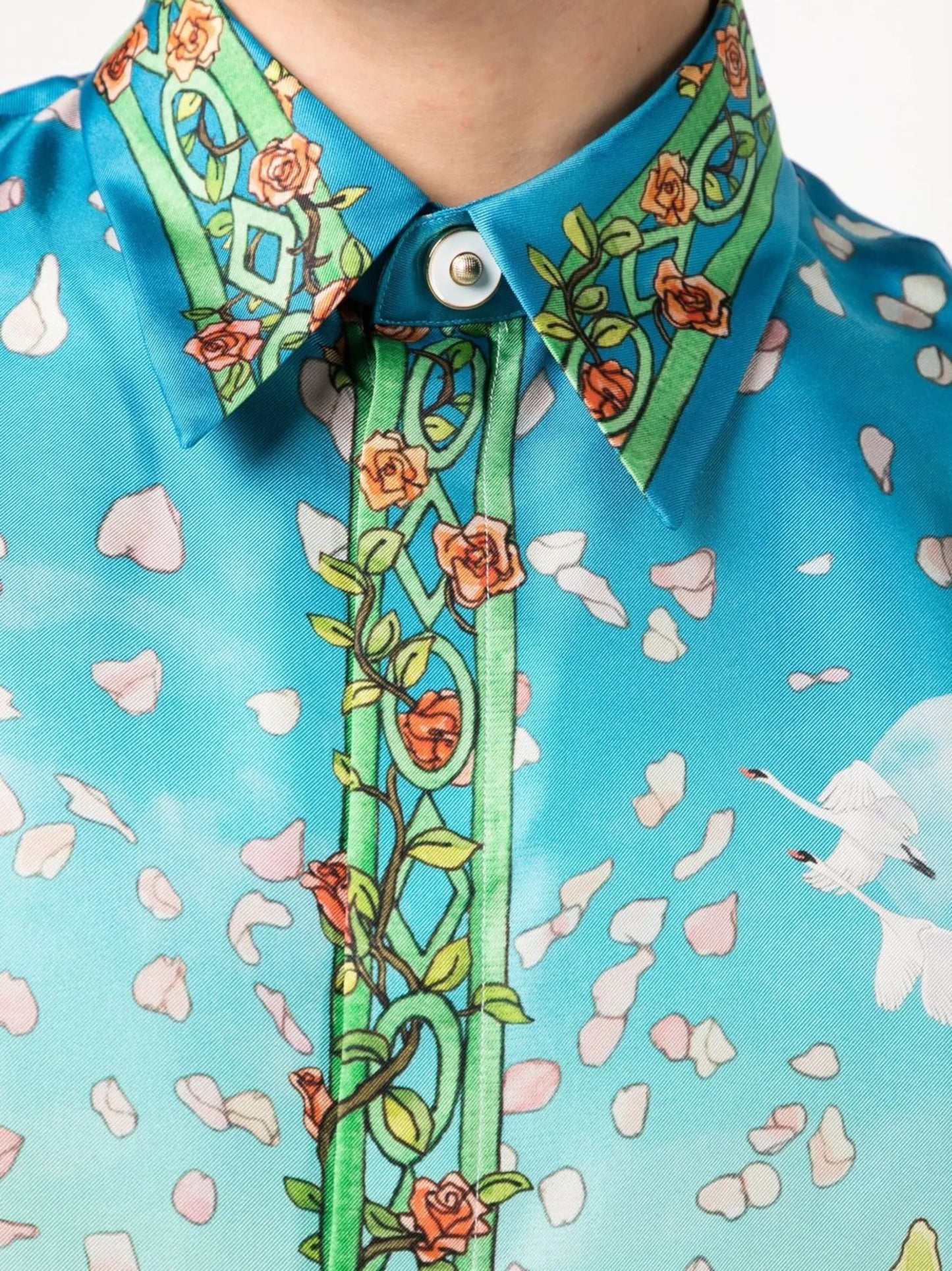 Dream House print silk shirt