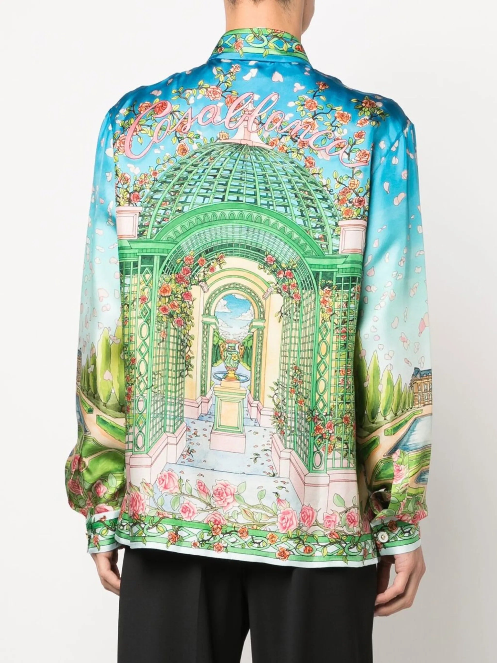 Dream House print silk shirt