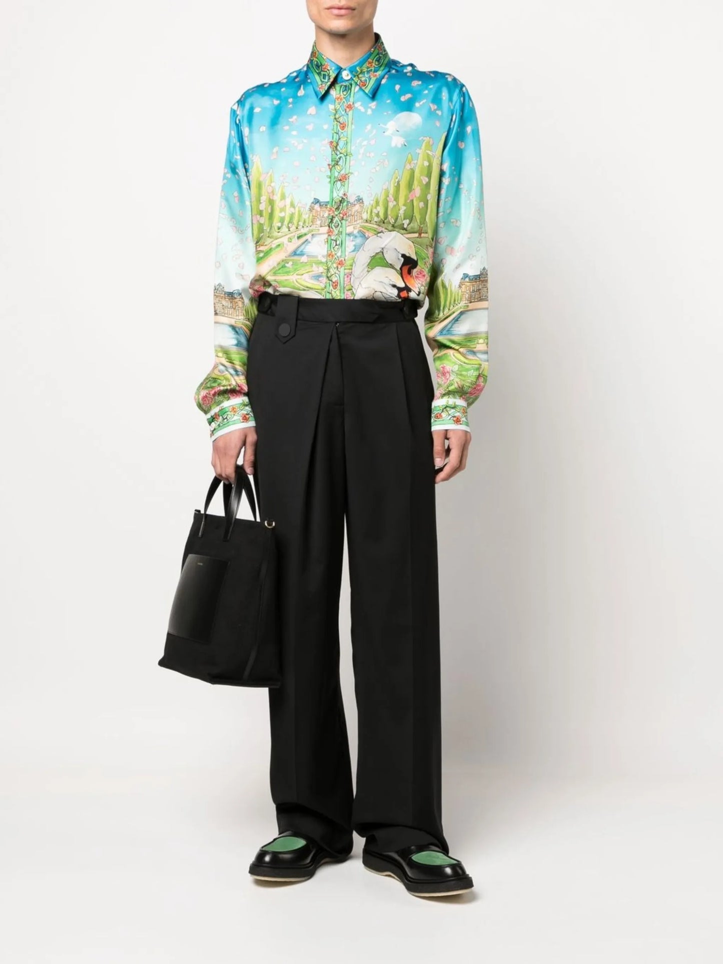 Dream House print silk shirt