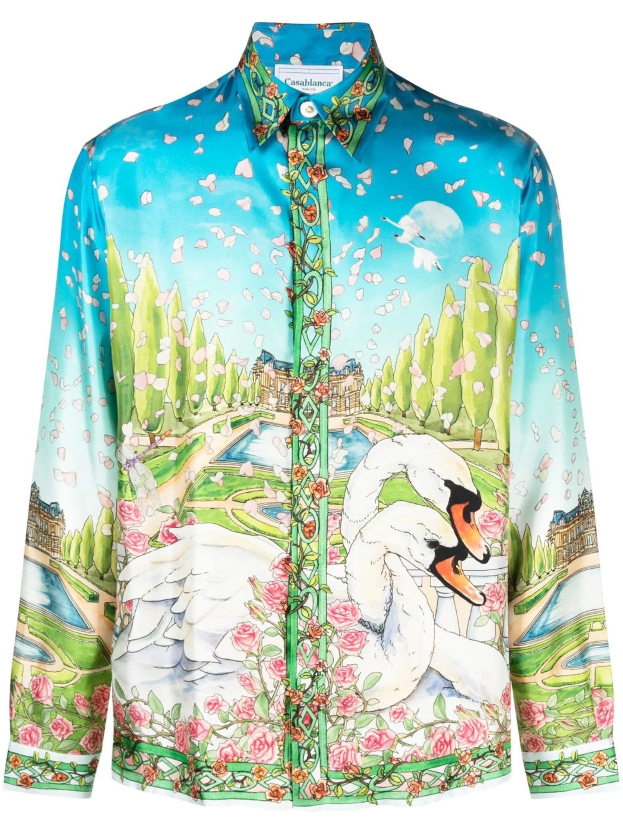 Dream House print silk shirt
