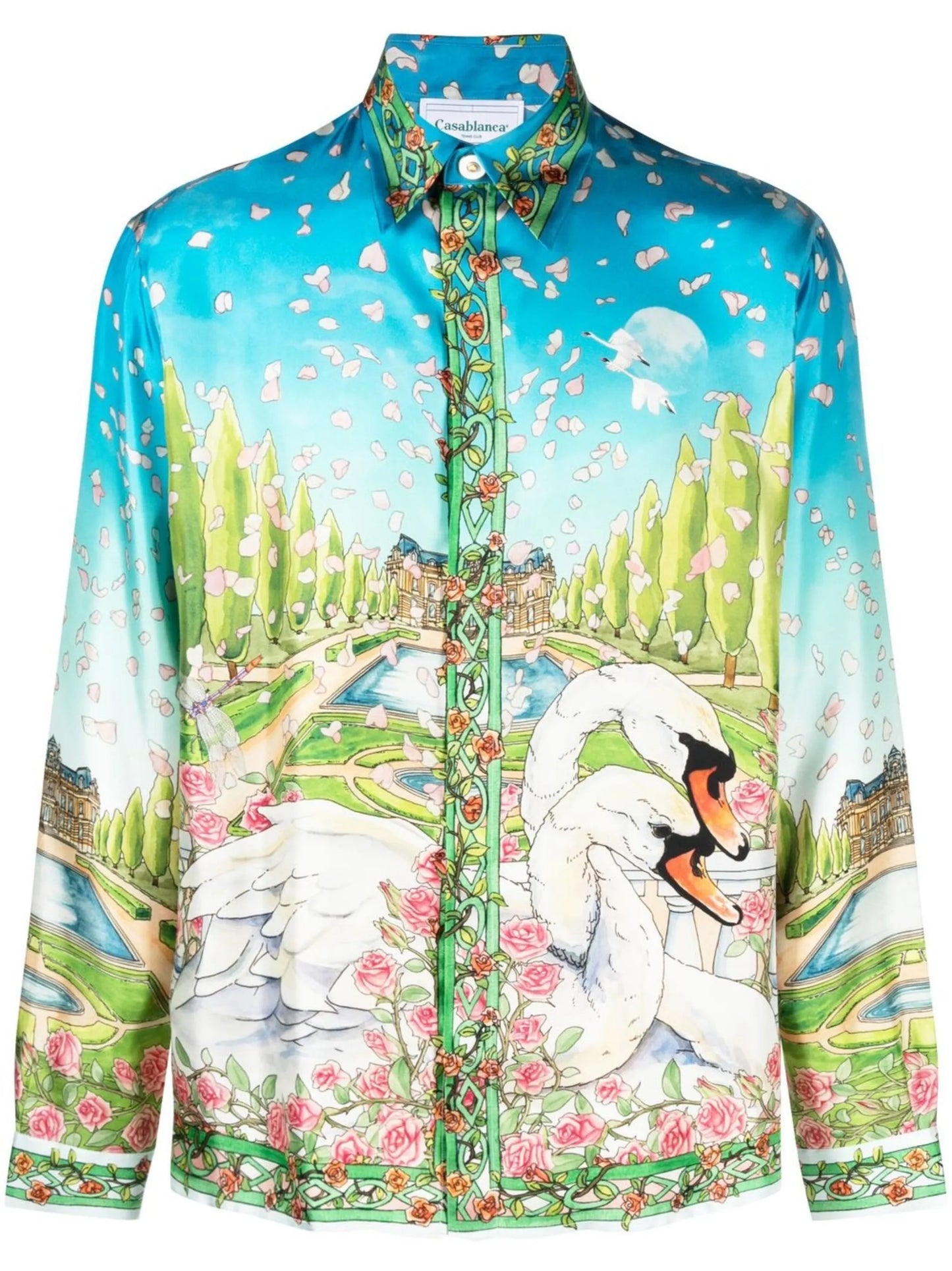 Dream House print silk shirt