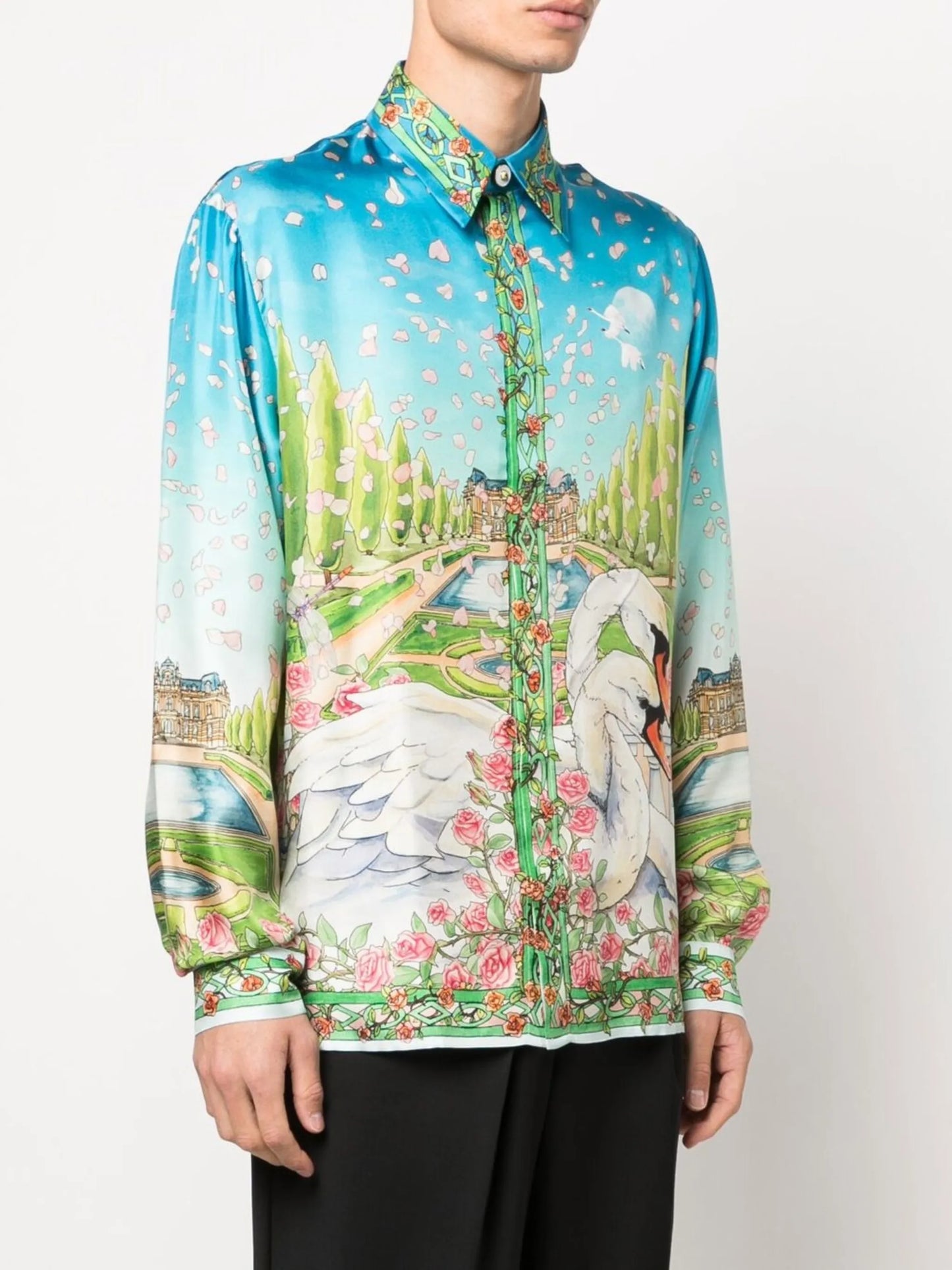 Dream House print silk shirt