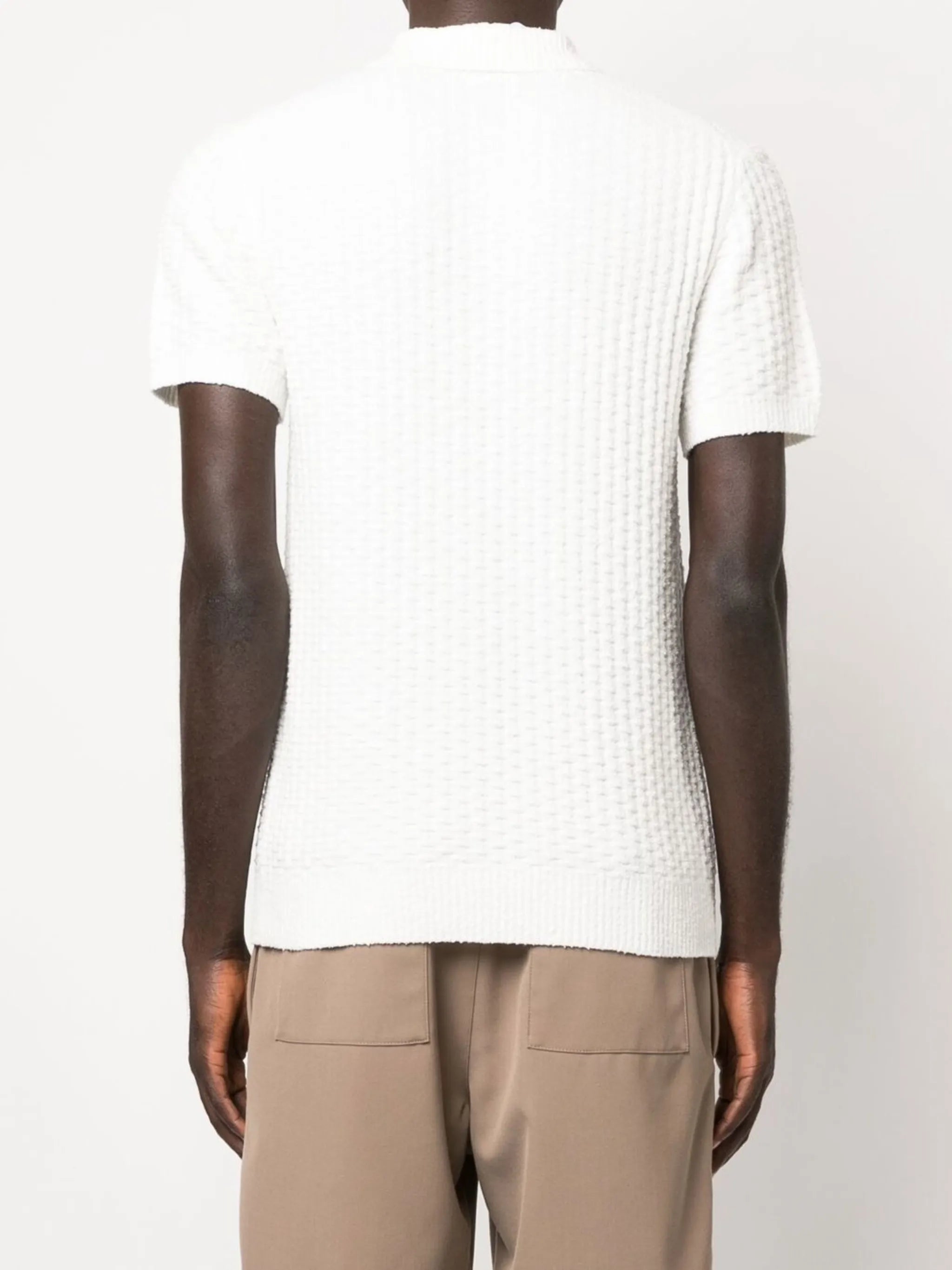 logo-patch bouclé polo shirt