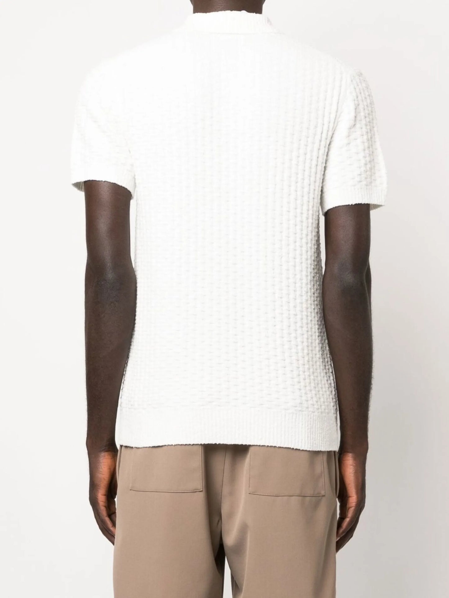 logo-patch bouclé polo shirt