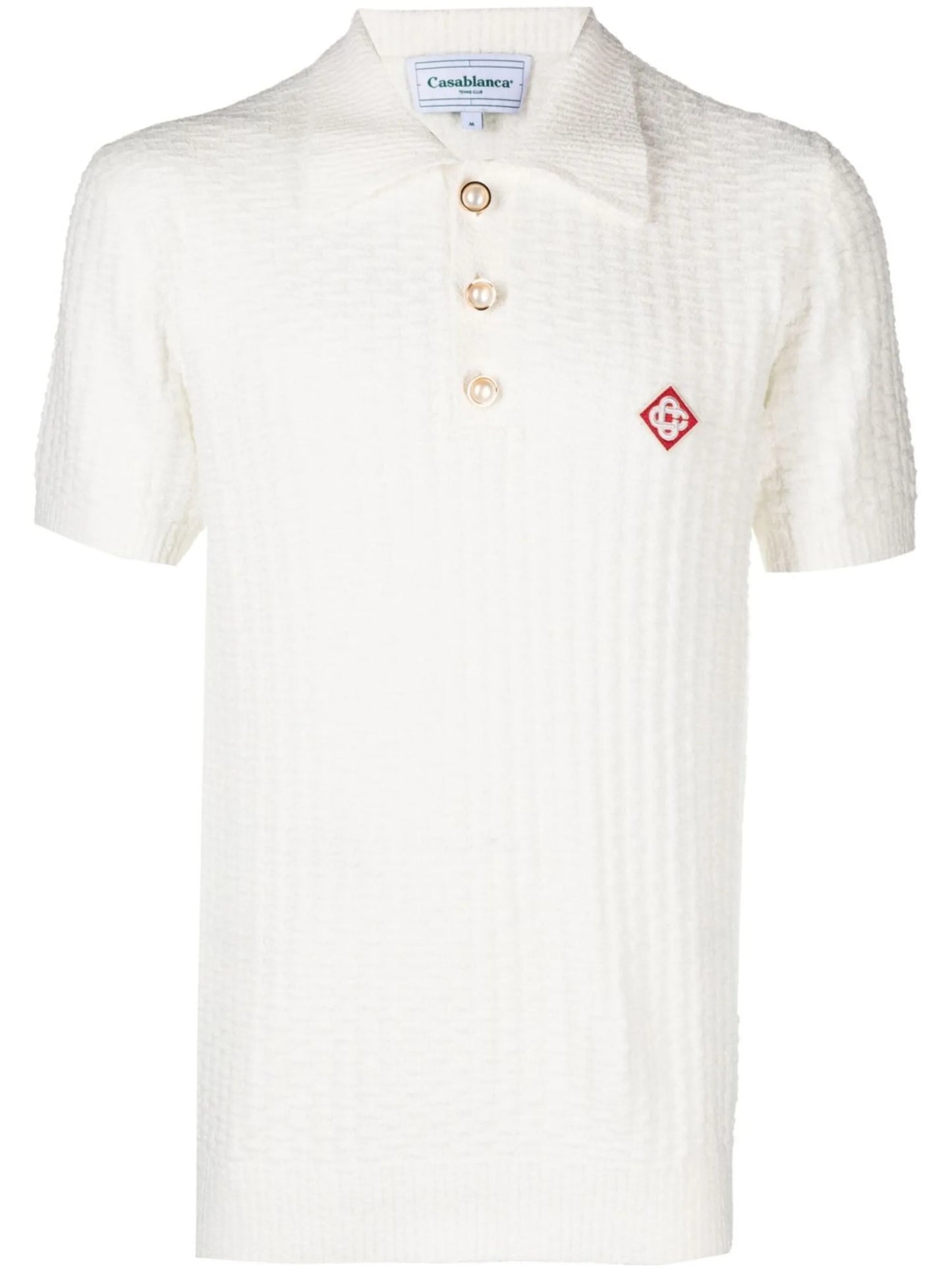 logo-patch bouclé polo shirt